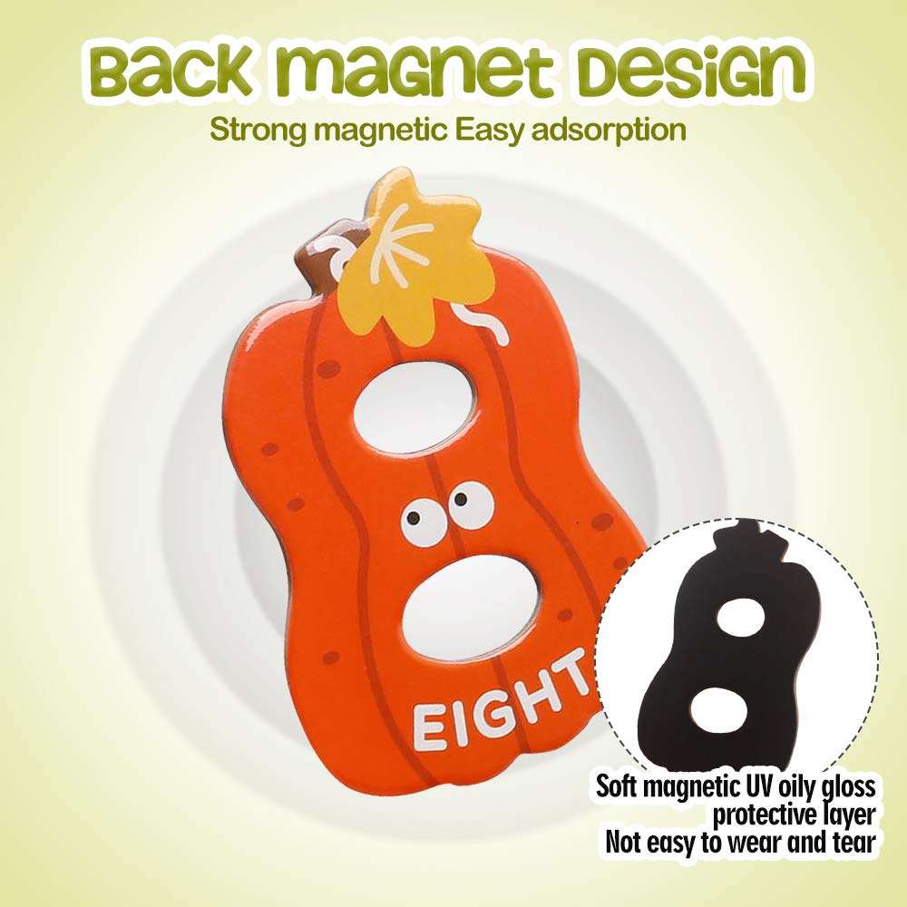 JCREN Jumbo Magnetic Fridge Magnets Stick Colorful Number Fruit Shape Math Learning Toy Set Preschool Recognition Counting Refrigerator for 3 4 5 Year Old Toddler Kids Boy Girl Gift 5