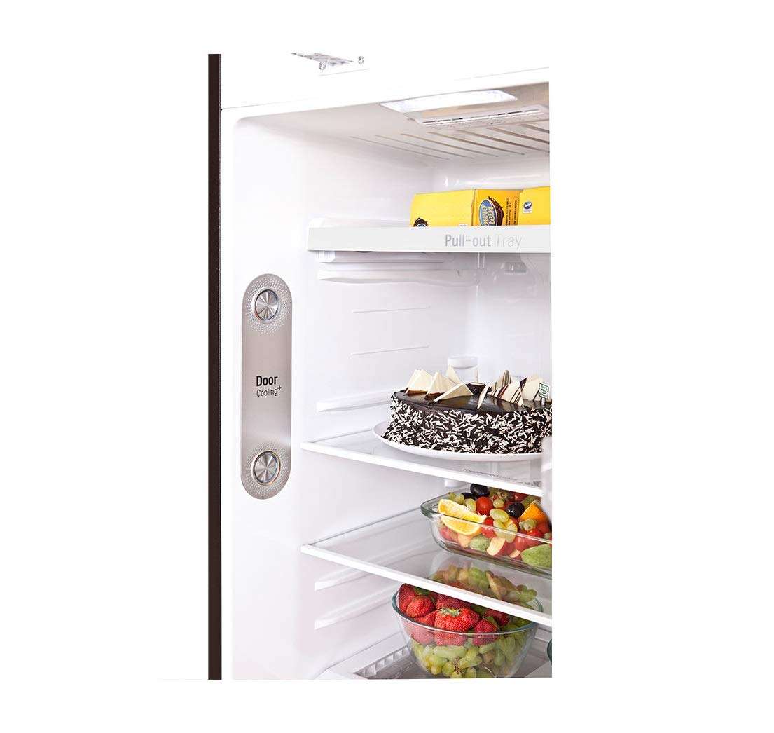LG 360 L 3 Star Inverter linear Frost-Free Double-Door Refrigerator (GL-T402JASN, Amber Steel, Convertible) 6