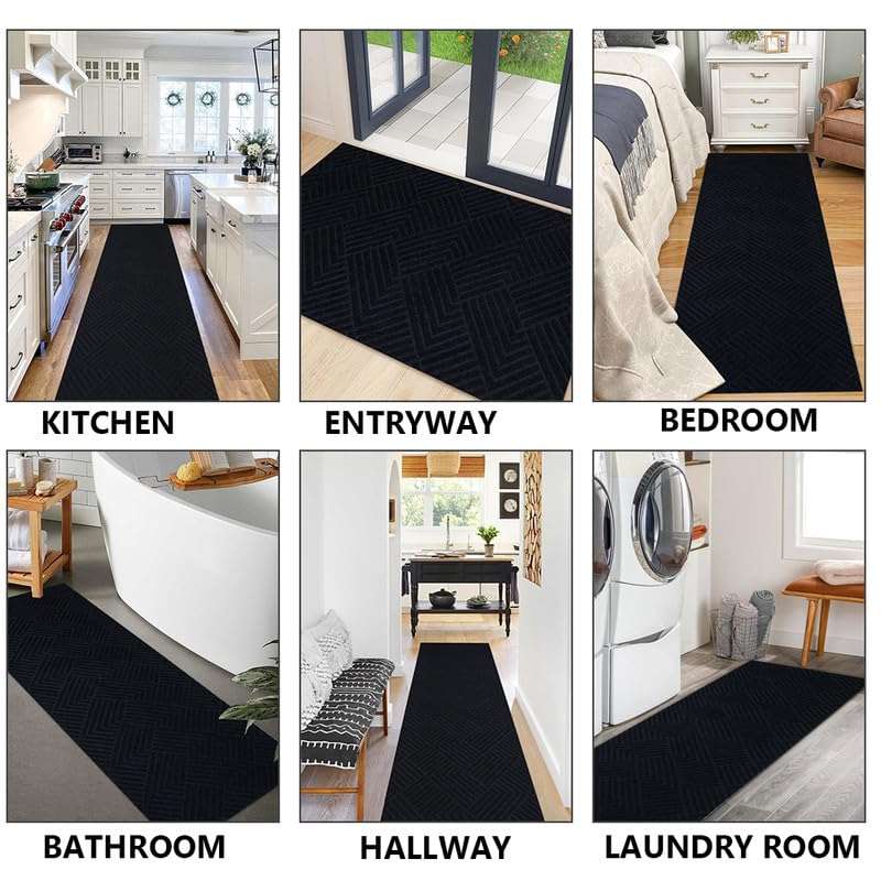 Fasward Hallway Runnner Rug Non Slip Rubber Backing Carpet 2x10 ft Custom Size, Heavy Duty Long Rug for Entryway, Kitchen, Garage, Stairs, Front Door, Laundry Room, Commercial Use 6