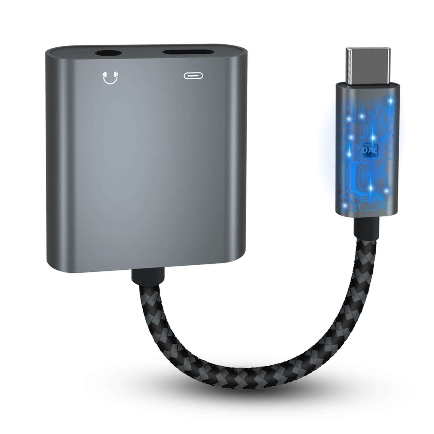 XIIVIO Pixel 2 Audio and Charger Adapter, 2 in 1 USB-C to 3.5mm Aux Headphone Jack Cable and Type USB C Fast Charging Cord[Support Phone Call+Volume Control] for Google Pixel 2/XL/HTC/Essential Ph-1