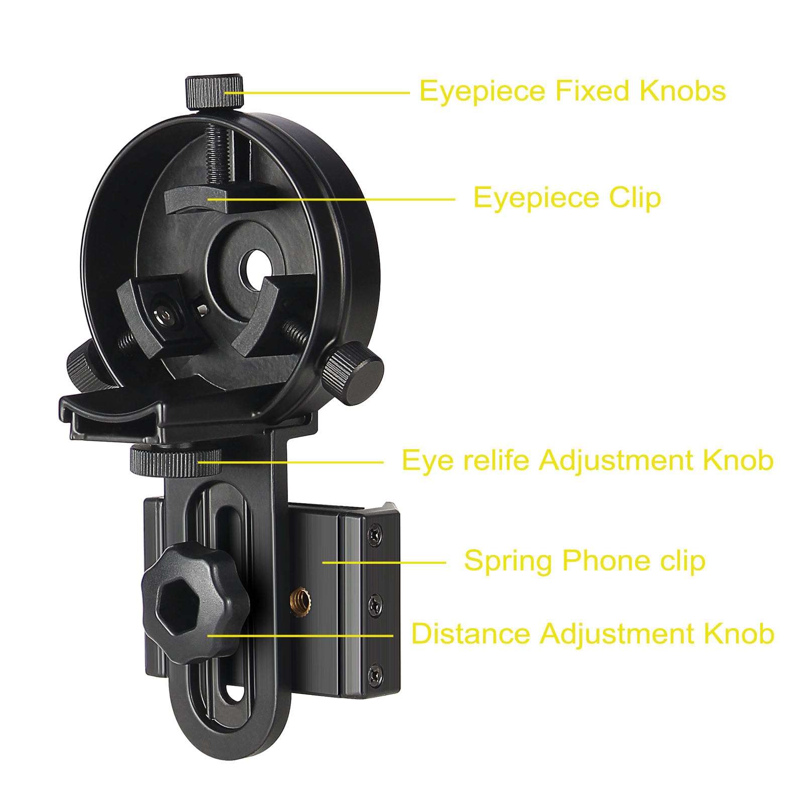 Cell Phone Adapter Mount for Vortex Bushnell Celestron Barska Spotting Scope Big Eyepiece Adapter Mount Work with Binoculars Monocular Spotting Scope Telescope For iPhone 6Plus Samsung HTC LG and More 3