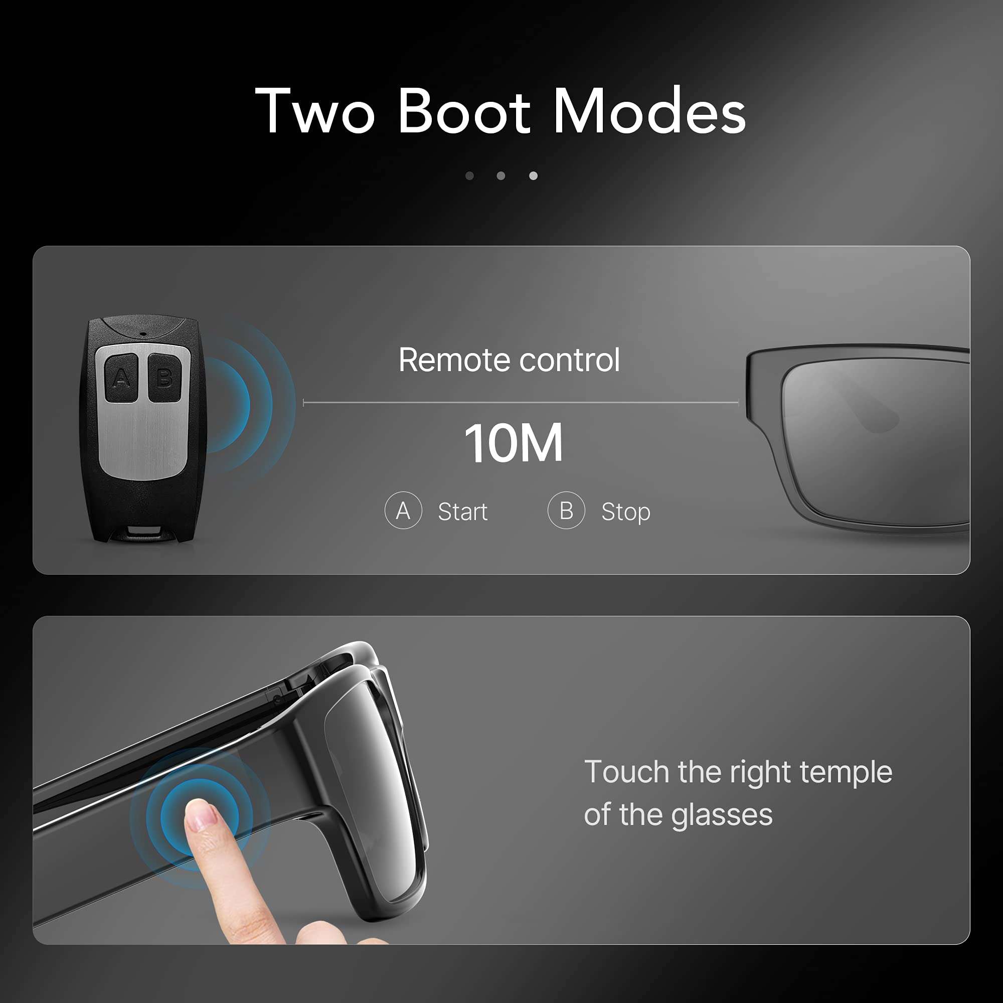 ViView G2S Remote Control Video Glasses,Smart Camera Sunglasses with Audio and Video Recording FHD 1080P for Motorcycle Riding Mountaineering Camping Hiking and Driving (G2S-32G) 3