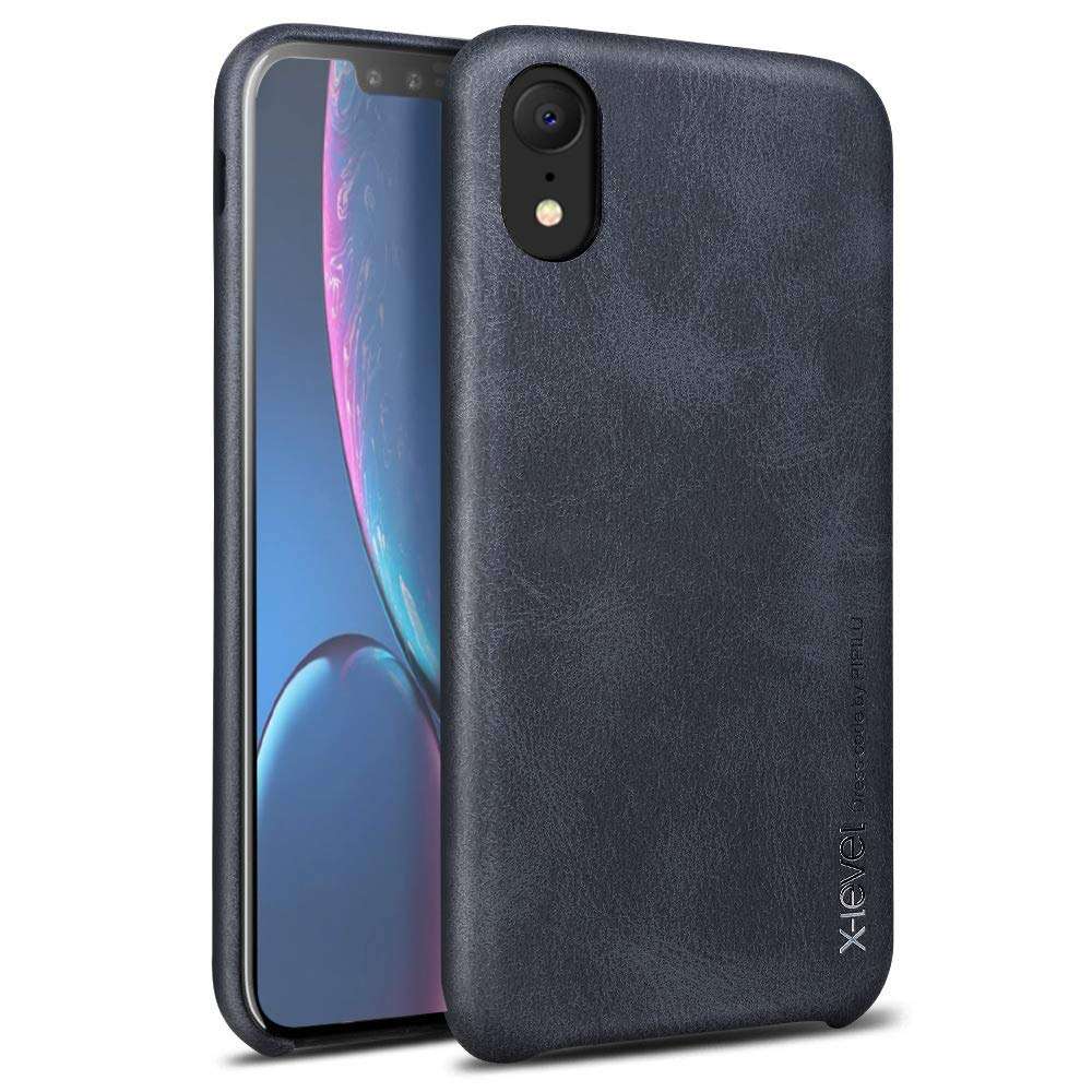 X-level iPhone XR Case, [Vintage Series] Premium PU Leather Slim Fit Ultra Light Soft Touch Protective Anti-Slip Mobile Cell Phone Case Back Cover for Apple iPhone XR(2018) 1