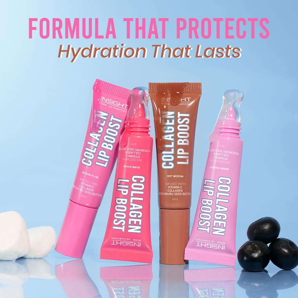 INSIGHT Collagen Lip Boost - Bubblegum (10g) |Glossy Non-Sticky Finish | Vitamin C & Hydrating Treatment | Long Lasting Moisturization | Lightweight Daily Lip Wear 4