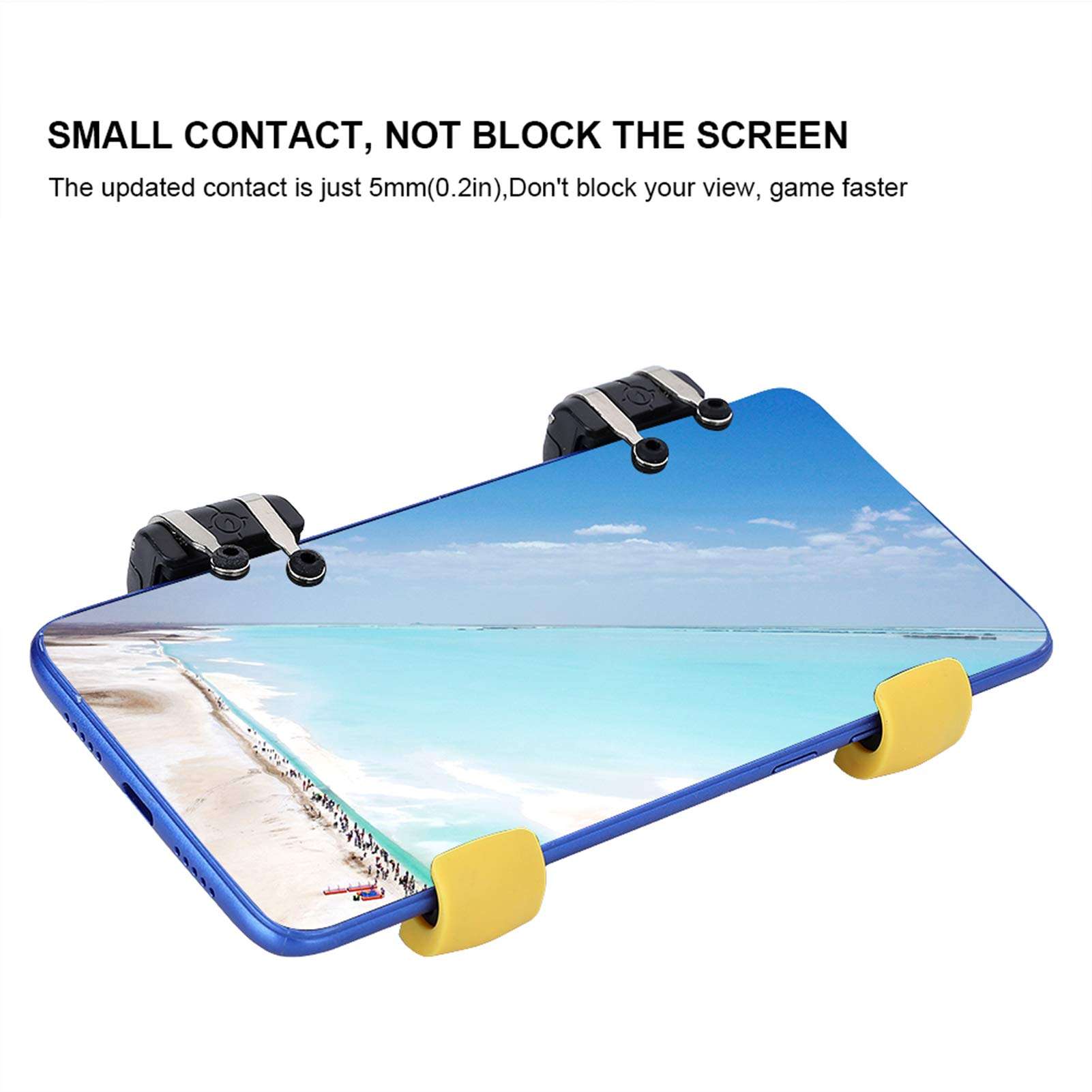 Mobile Game Controller Mobile Triggers Cellphone Game Trigger Shooter for PUBG/Fornite/Knives Out/Rules of Survival/Call of Duty Gamepad Trigger Joysticks for 4.7-6.5" iOS Android Phone 4