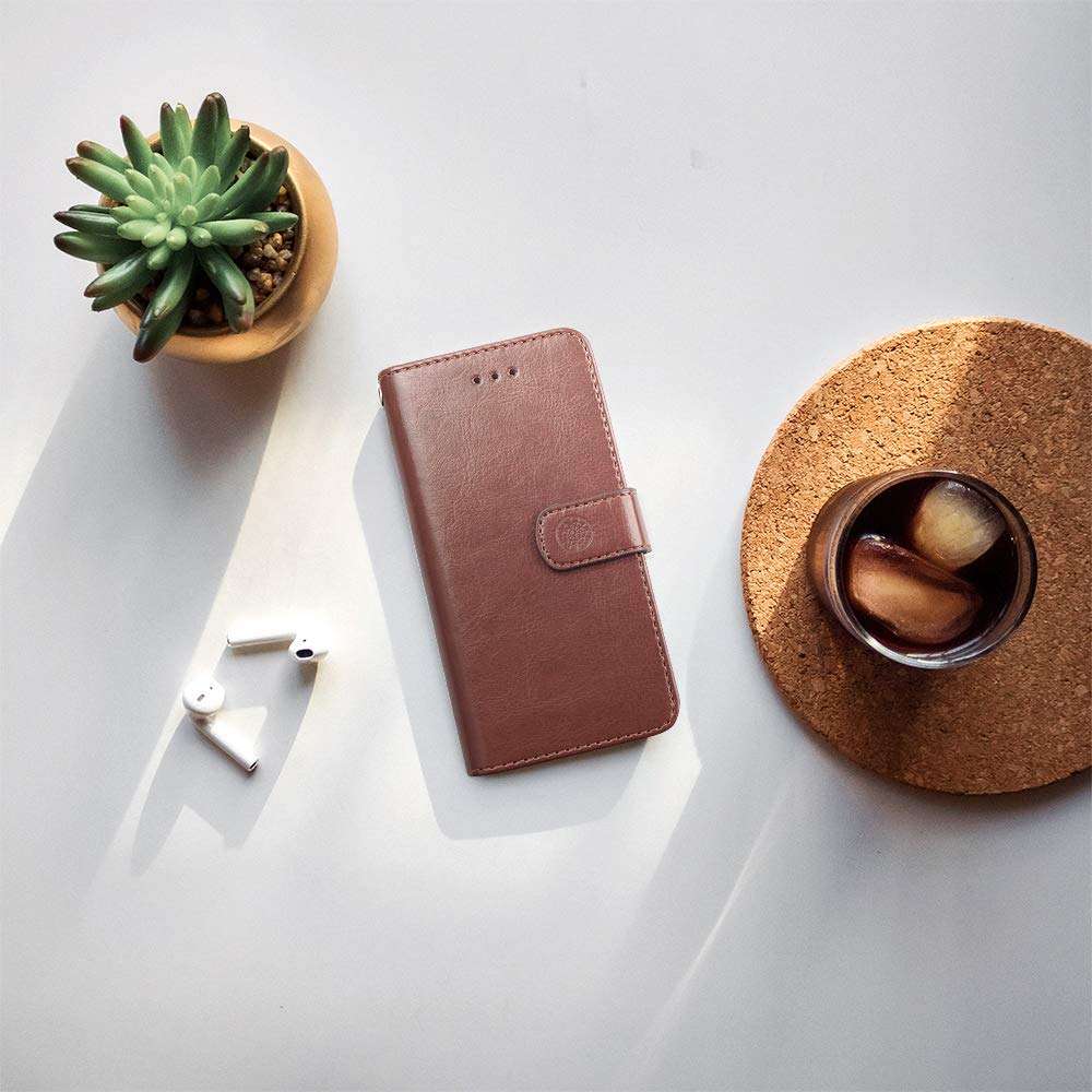 Shields Up Galaxy A21 Wallet Case, [Detachable] Magnetic Wallet Case, Durable and Slim, Lightweight with Card/Cash Slots, Wrist Strap, [Vegan Leather] Cover for Samsung Galaxy A21 -Brown 6