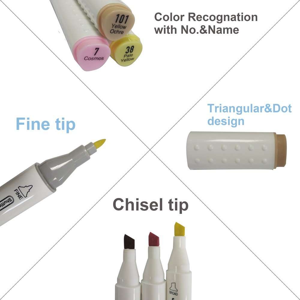 Shuttle Art 26 Colors Skin Tone & Hair Dual Tip Alcohol Based Art Markers, Permanent Marker Pens Double Ended with Fine Bullet and Chisel Point Tips Perfect for Face, Flesh, Manga, Portrait, Sketch 5