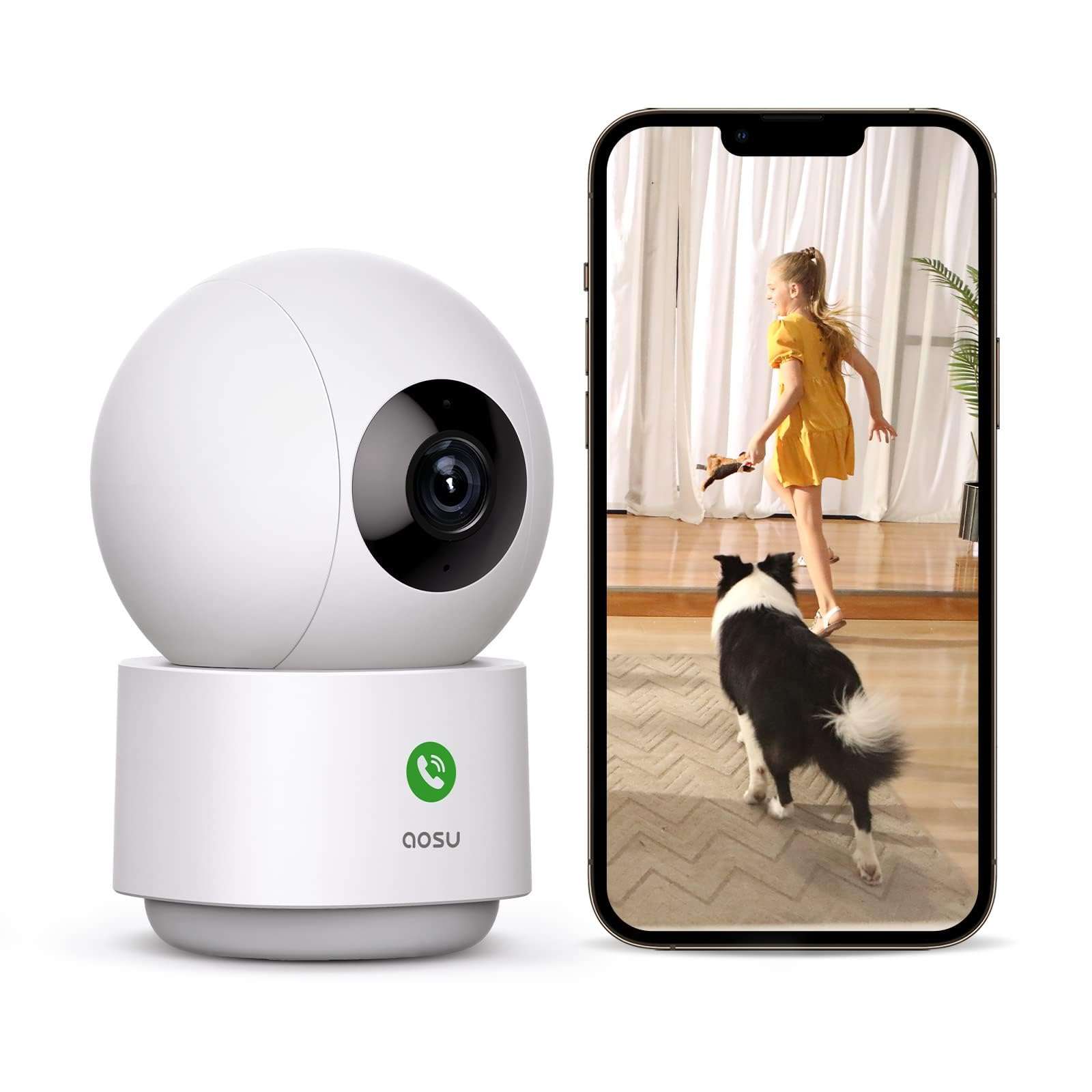 aosu Whole-Home Security Bundle – 6-Cam Wireless Outdoor Kit + Smart Video Doorbell + 2K Indoor Baby/Pet Monitor, No Subscription, Local Storage, Compatible with Alexa & Google Assistant 5
