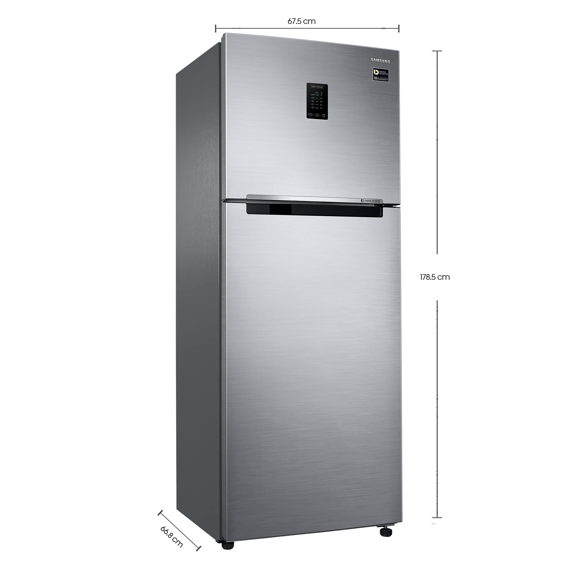 Samsung 407L 2 Star Frost-Free Double Door Digital Inverter Refrigerator (RT42B5C38S9/HL, Refined Inox), Curd Maestro 5