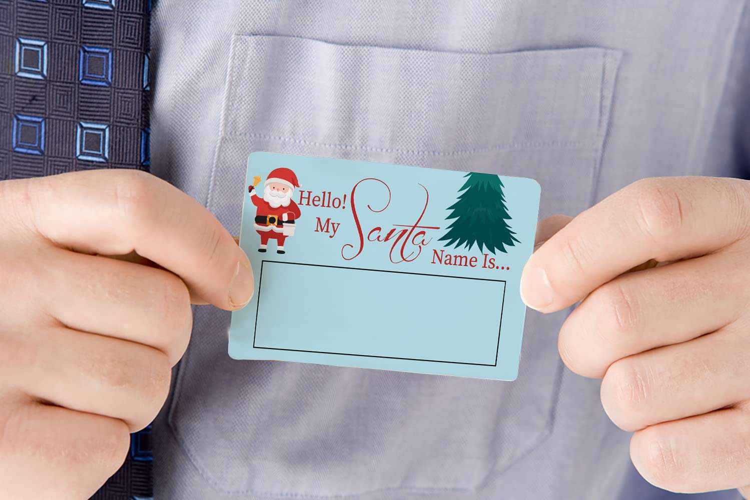 What's Your Santa Name Game, 1 Santa Theme Sign and 50 Name Tag Stickers, Christmas Party Games, Birthday Game for Kids and Adult Parties, Activity Game for Office or Class | JRKP059L 4