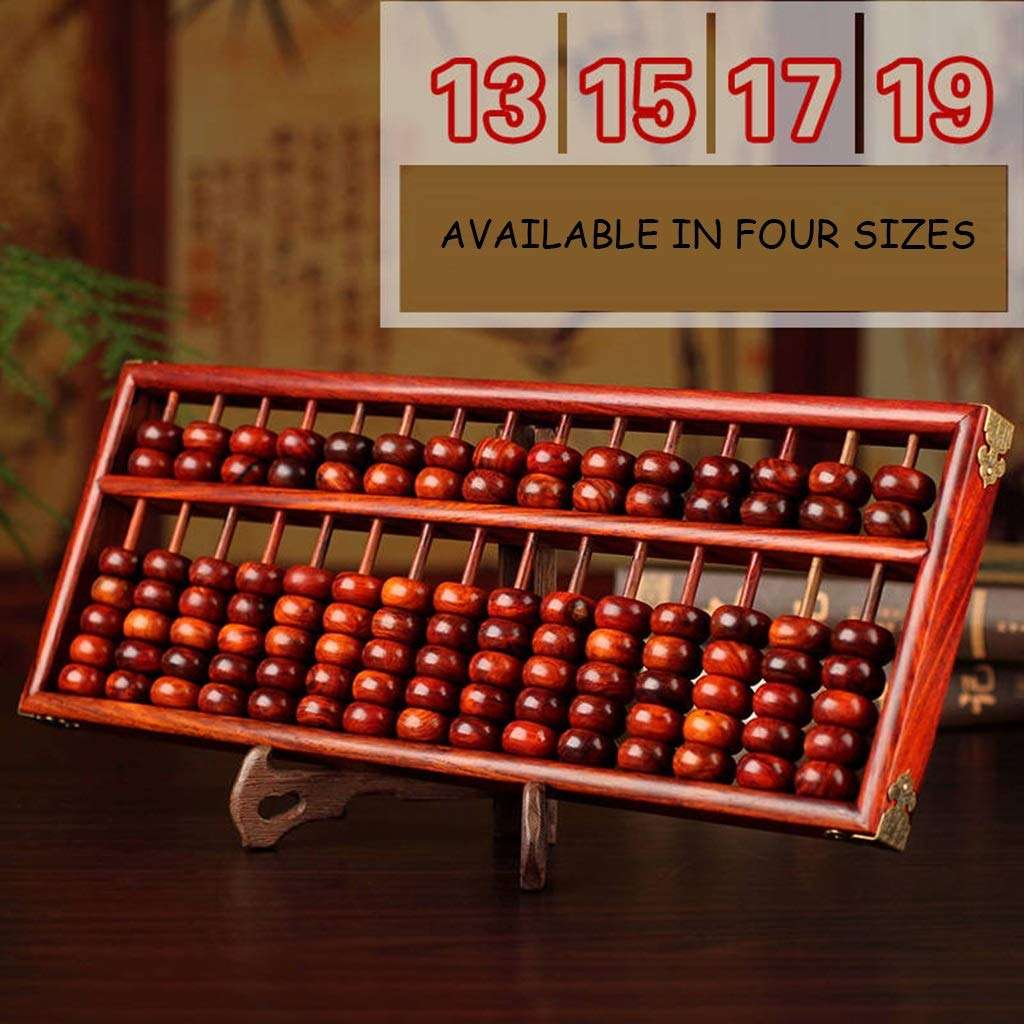 Counting Abacus Redwood Abacus Art Collection Abacus Accounting and Students Mental Abacus Desktop Decoration (Color : Brown, Size : 42 * 16.5 * 2.5cm) 3
