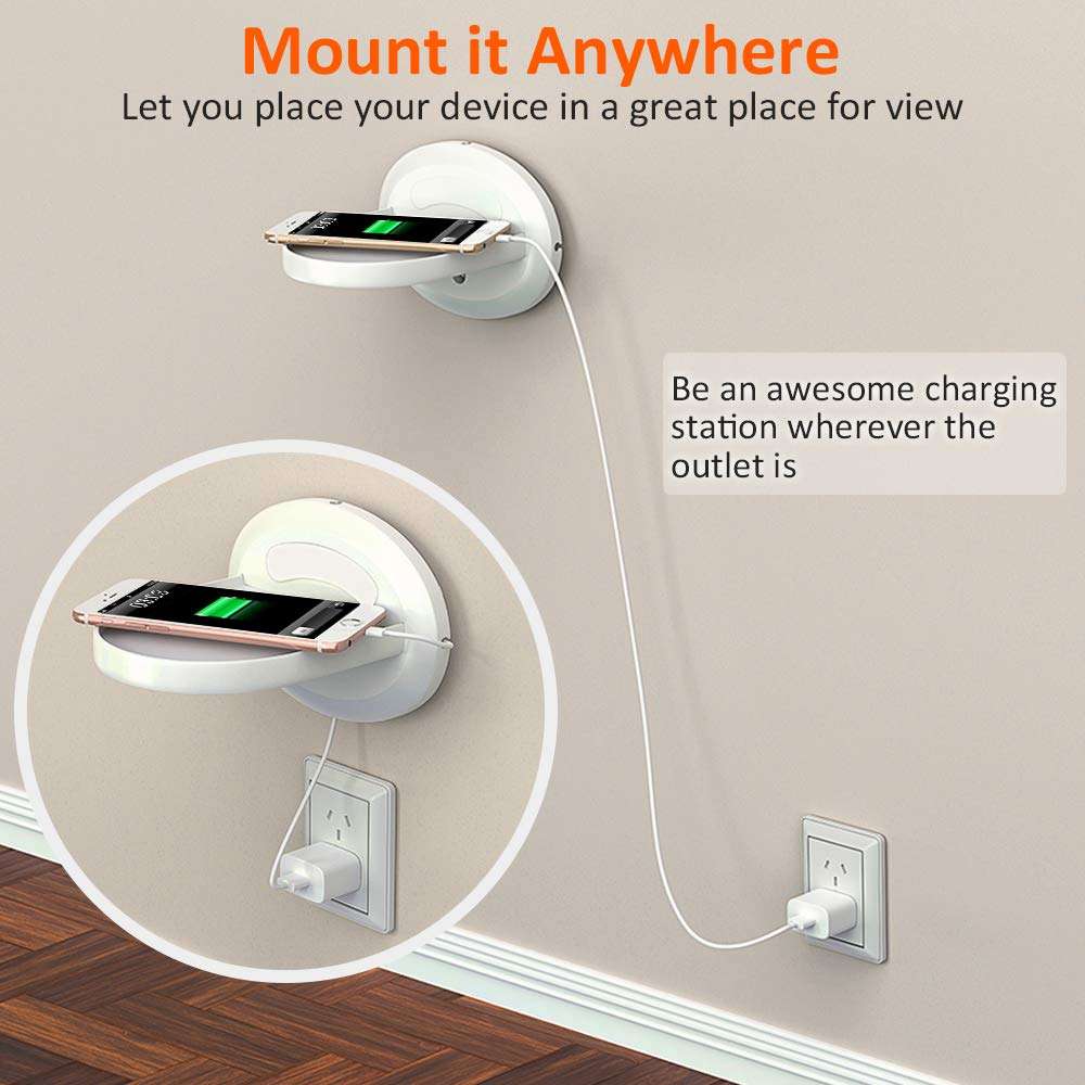 MATONE Small Wall Shelf, Wall Mount Shelves for Google WiFi, Smart Home Speakers & Cellphones, Clever Charging Shelf with Cord Arrangement, Small Space Solutions for Anything Up to 15lbs 4