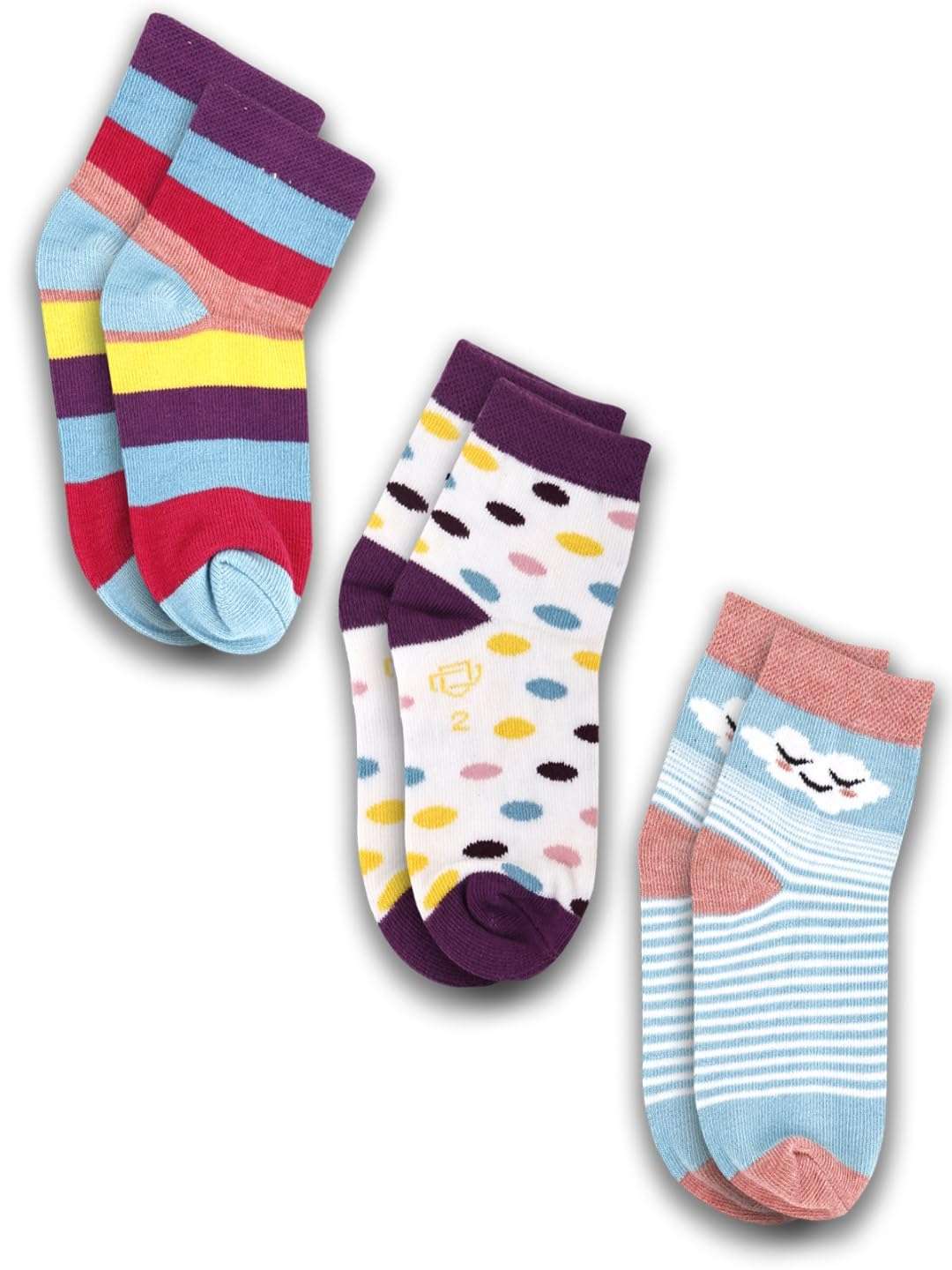 Dollar Kids Socks For Boys & Girls In Blended Cotton (Pack Of 3)
