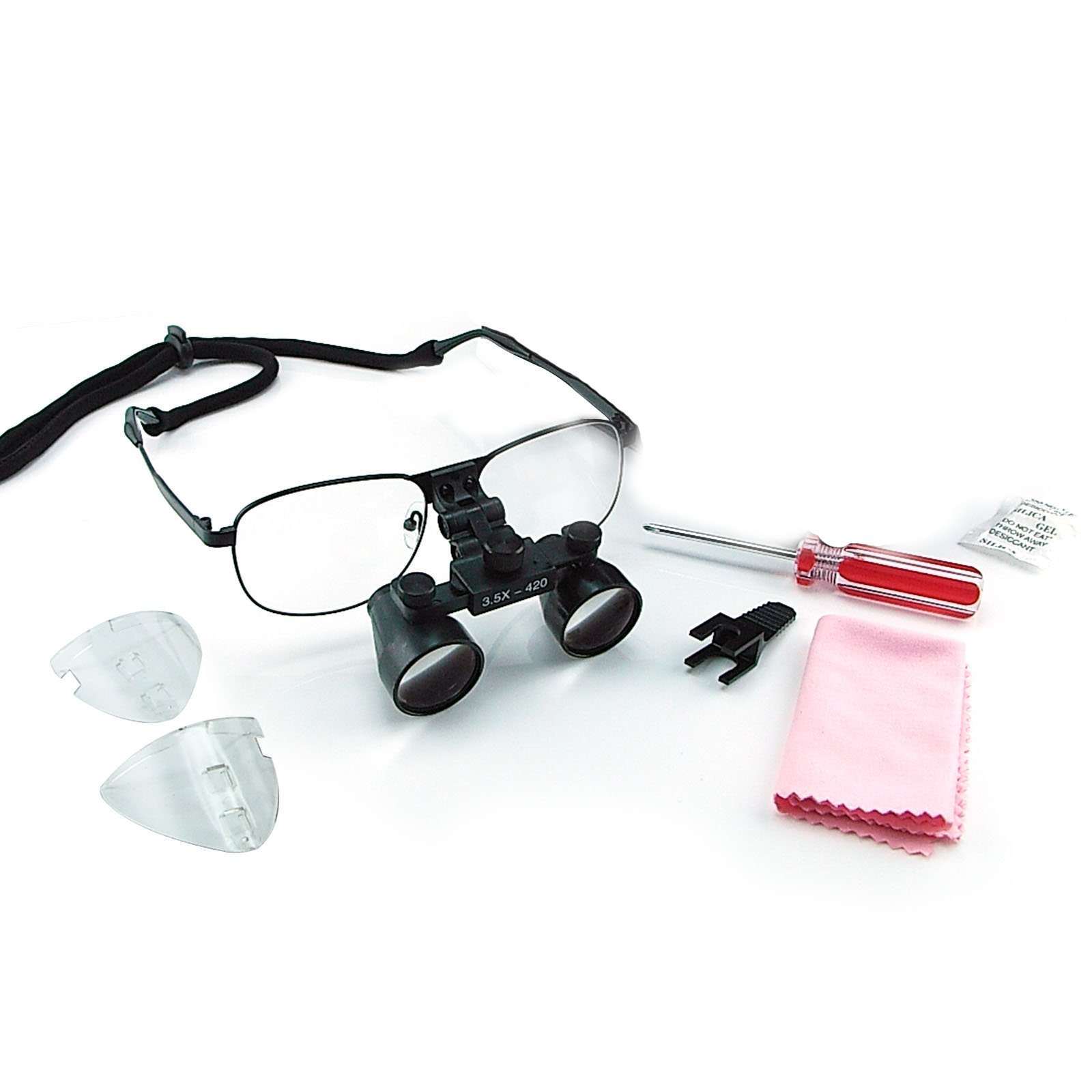 3.5X Magnification Dental Loupes, Galilean Style Titanium Frame, Dental Surgical Medical Binocular 2