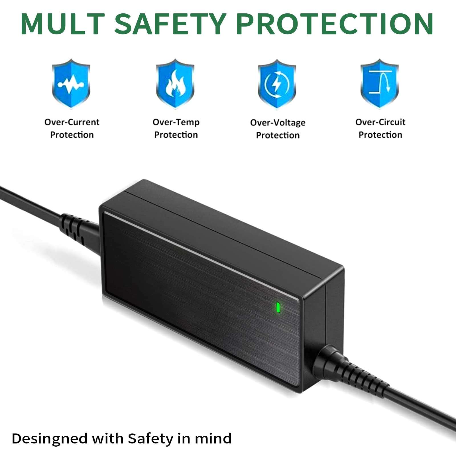 24V 2.5A Power Supply Adapter,100~240V AC to DC 24 Volt 2.5A 2.0A 1.5A 1A 0.5A Converter with 11 Tips for LED Light bar, Speaker System, Sound bar, Humidifier, 3D Printer, LCD Display and More 5