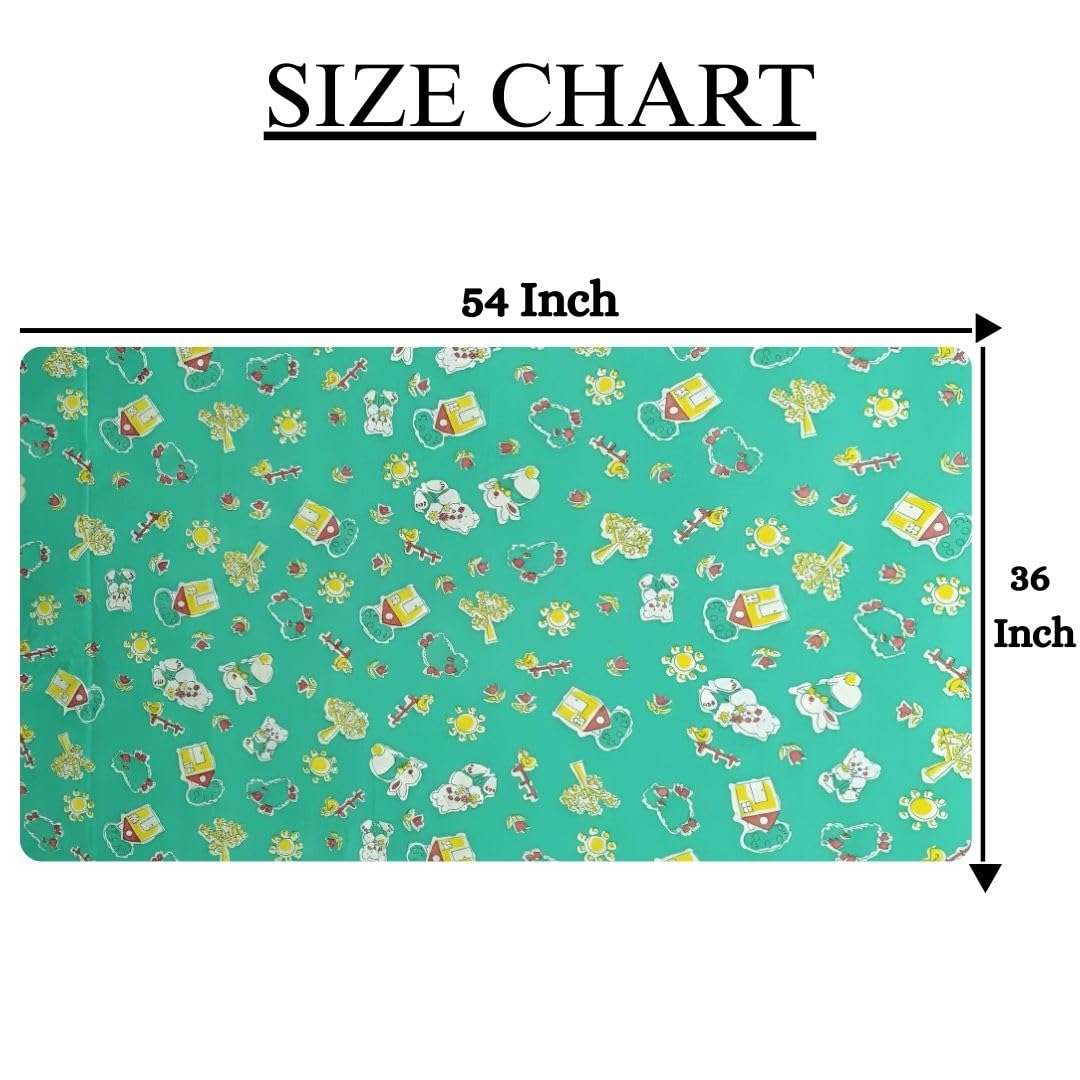 Printed Waterproof Baby Crib Bedsheet 36x54 Inch | PVC Urine Proof Mattress Protector | Baby Plastic Sheet for Newborn & Toddler | Pack of 1 (Green Sparrow) 6