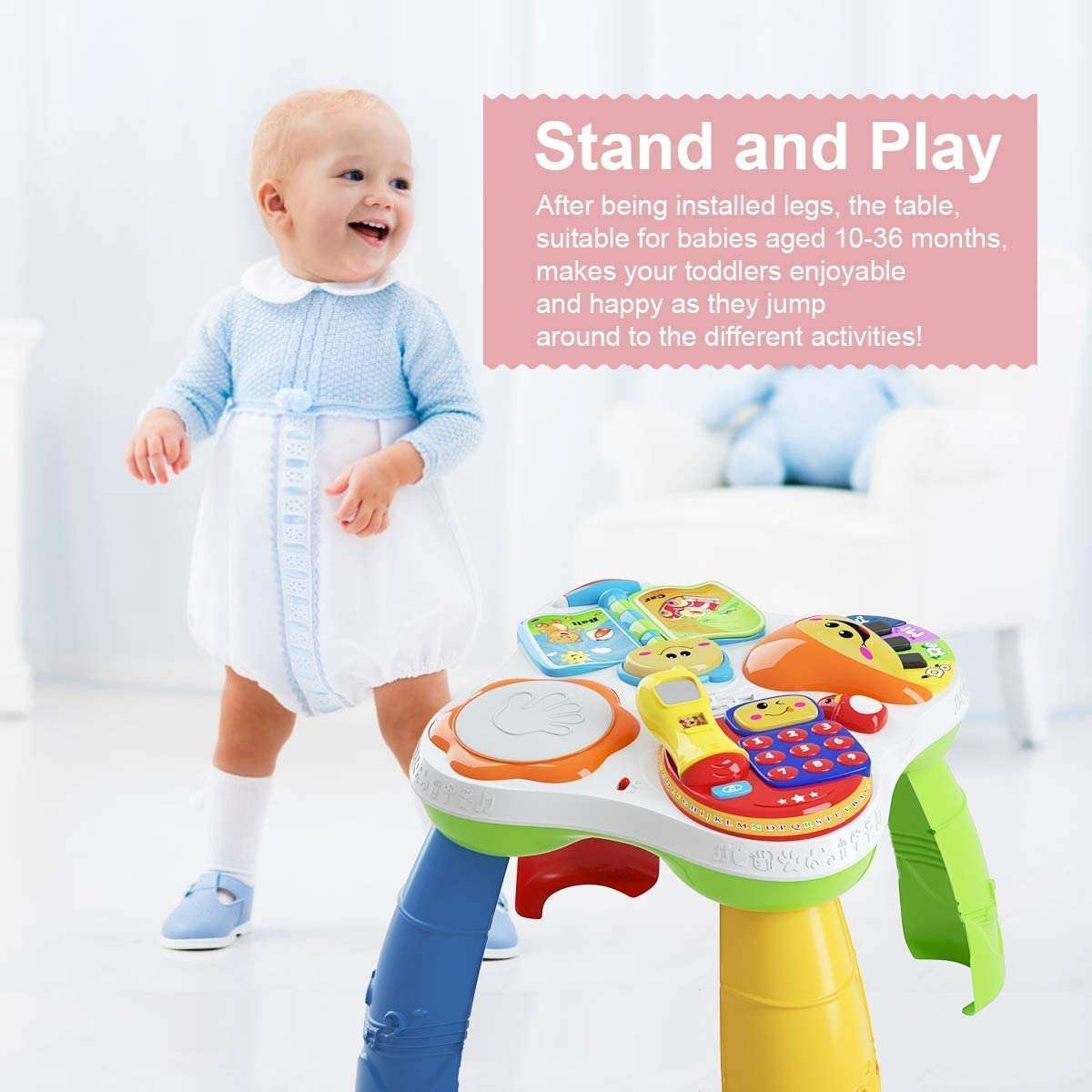 Mokshith Musical Learning Table Baby Toys Early Education Toys Music Activity Center Table Baby Sound Toy for Infant Babies Toddler Boys Girls 4