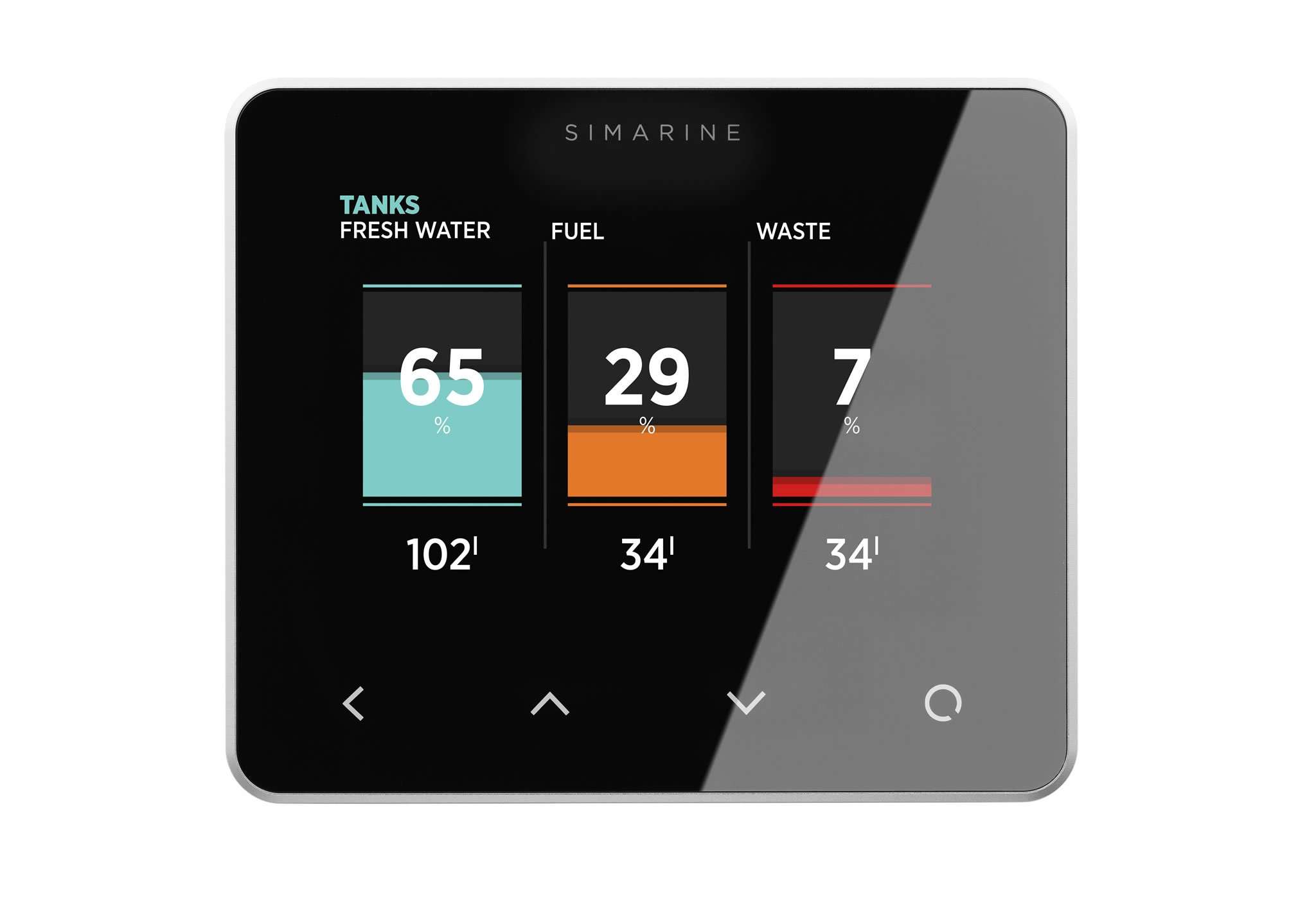 SIMARINE PICO Blue Package - Smart Marine and RV Battery Monitor + 500A Shunt + ST107 Tank Module + SCQ25 Quadro Shunt (Bezel, Black) 2