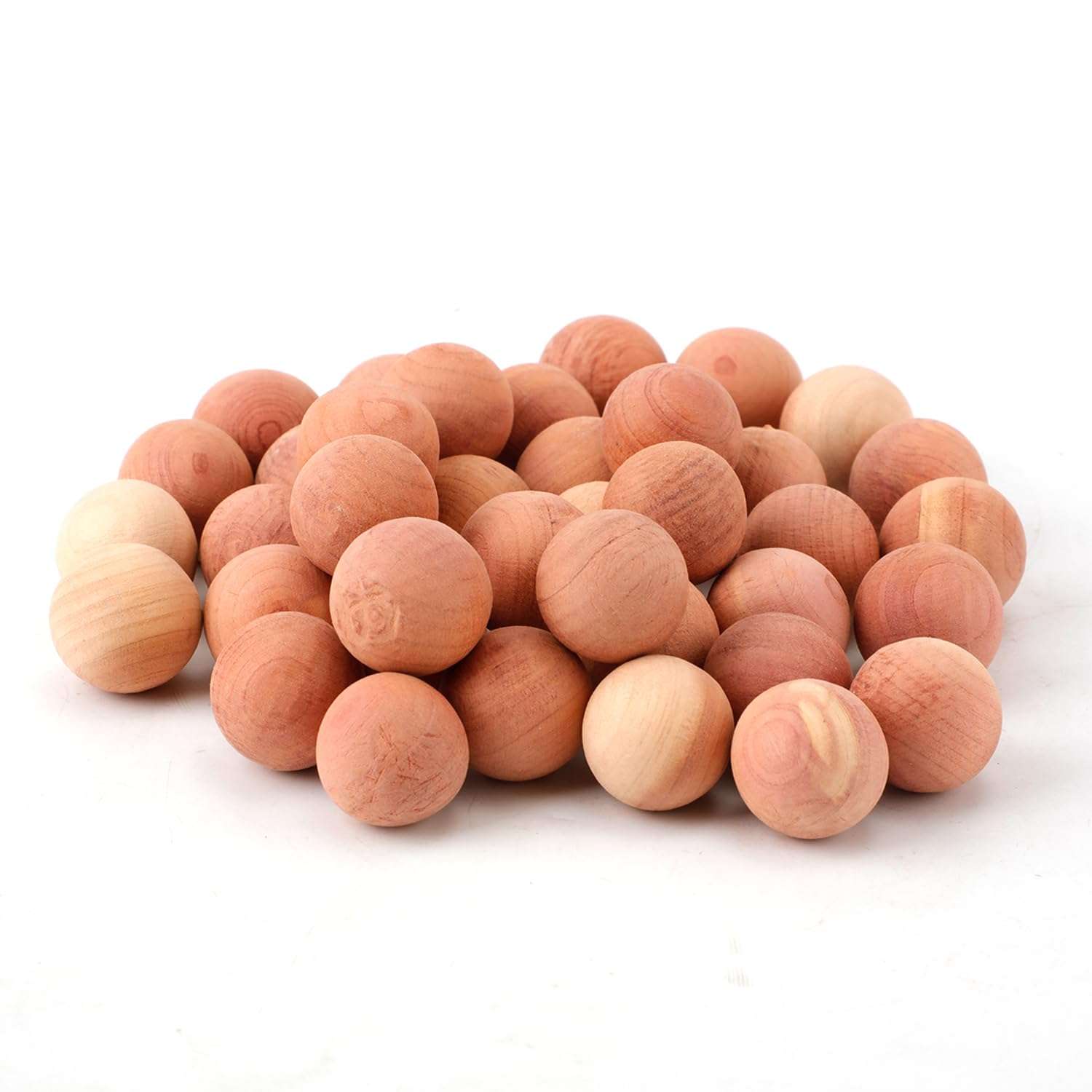 40pcs Cedar Balls for Clothes Storage, 0.87x0.87in Cedar Balls Wood Cedar Blocks Cedar Chips Redolent Cedar Rings for Clothes Storage Houses Drawers Closets Shoebox
