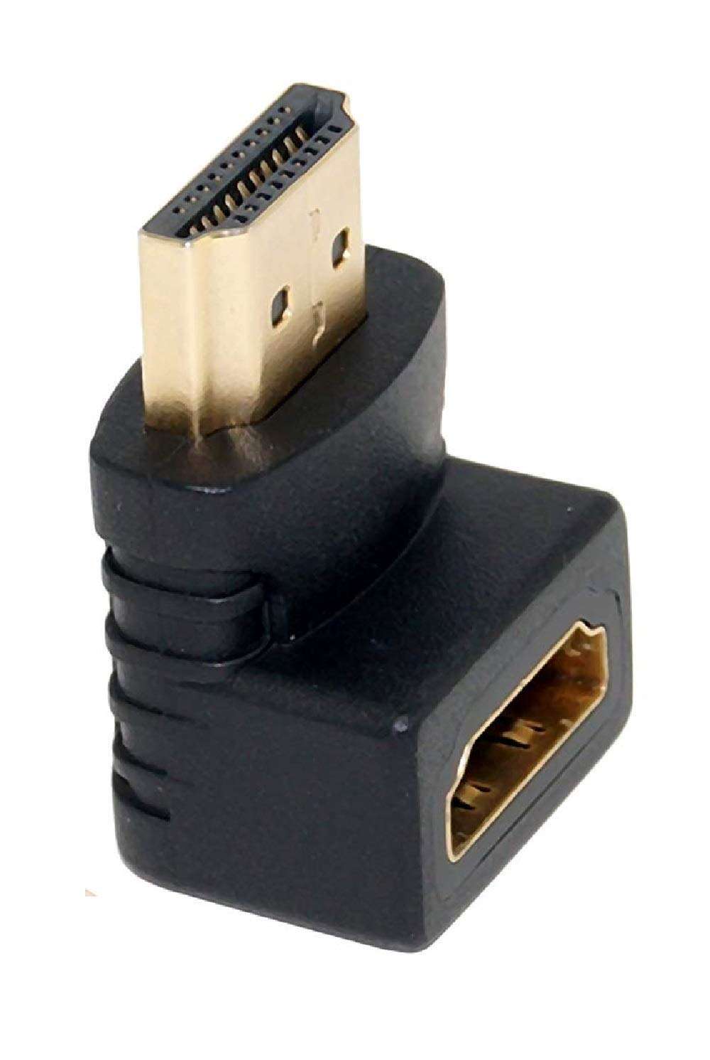 SKYUNION L-Type HDMI Extension 90 Degree HDMI Adapter 4K Male to Female HDMI Connector Extender Right Angle (Black) (Pack of-01) 2