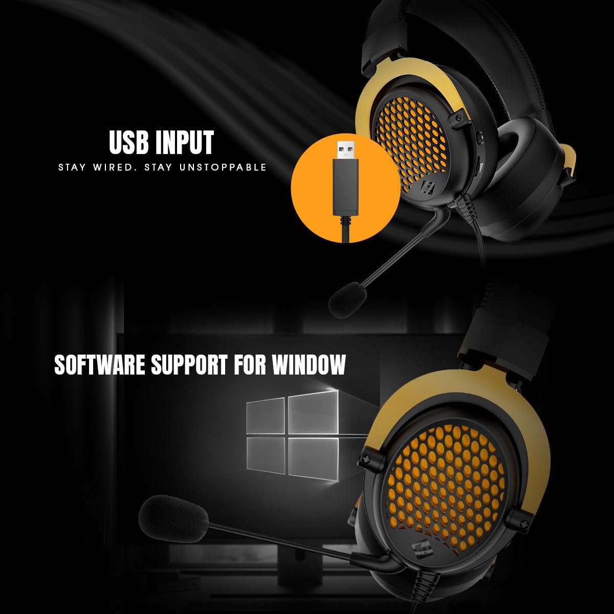 Cosmic Byte CryoCore 7.1 Surround Wired Gaming Headset with Noise-Cancelling Mic, Honeycomb Metal Design, Braided Cable, PC Software & PS4/PS5 3D Audio Support (Black) 6