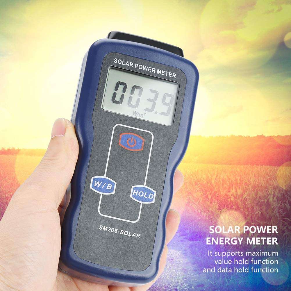 Digital Solar Power Meter, Digital Solar Energy Meter Sun Light Energy Measuring Tester Sun Light Radiation Testing Instrument Digital High Precision 3