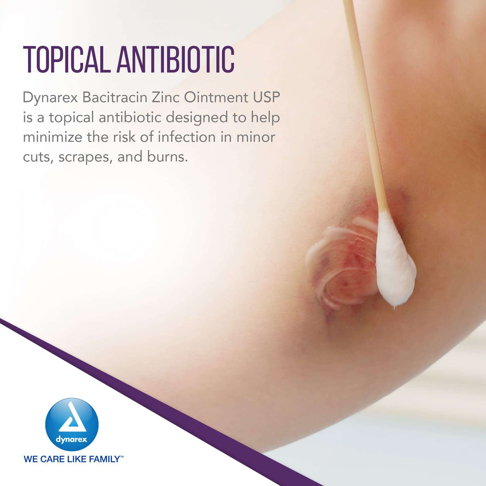 Dynarex Bacitracin Zinc Ointment USP - Burn Cream and Antibiotic Ointment for Minor Cuts, Diaper Rashes, Wound Care and First Aid, 0.9g Packets - 1 Box of 144 Packets 4