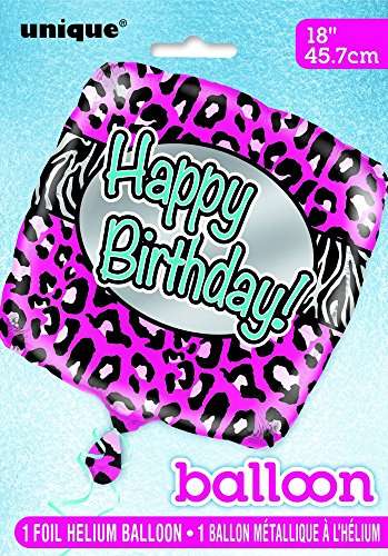 Unique 18" Foil Pink Animal Print Birthday Balloon (51553) 2