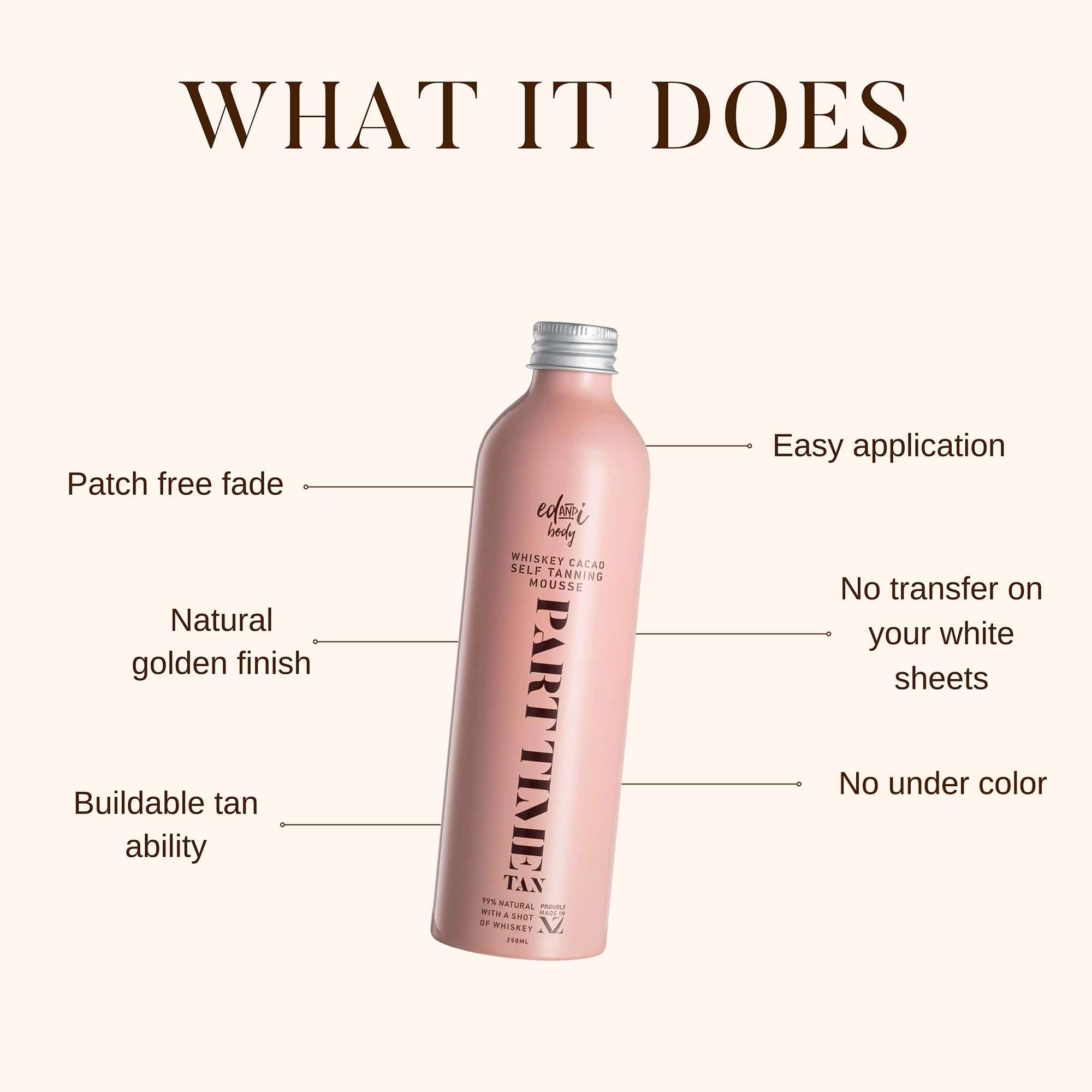 edandi TAN KIT BUNDLE - Whiskey Cacao BEFORE Dry Body Exfoliator Scrub and PART TIME Natural DHA Self Tanner Kit 3