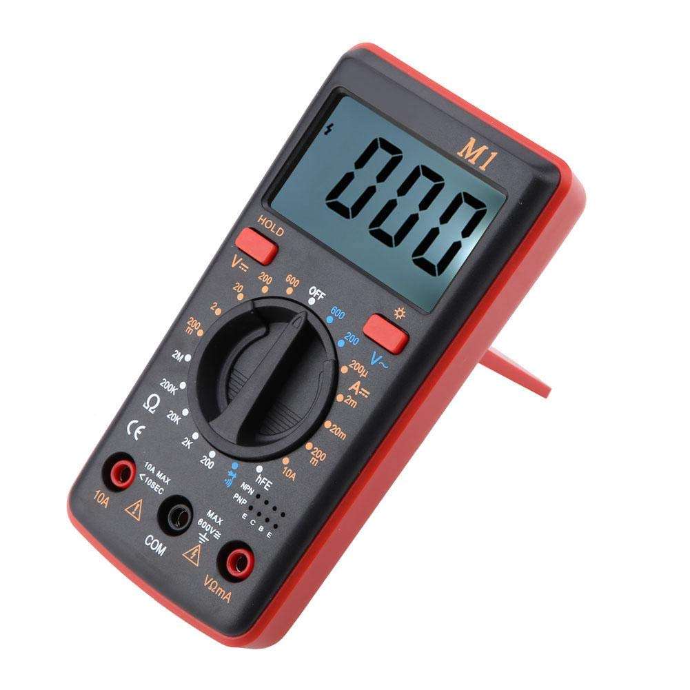 Valentine's Day Carnival DC/AC Voltage Current Resistance Digital Multimeter Tester 0℃-50℃ Home Measuring Tools with Backlight LCD Display(Red) 1