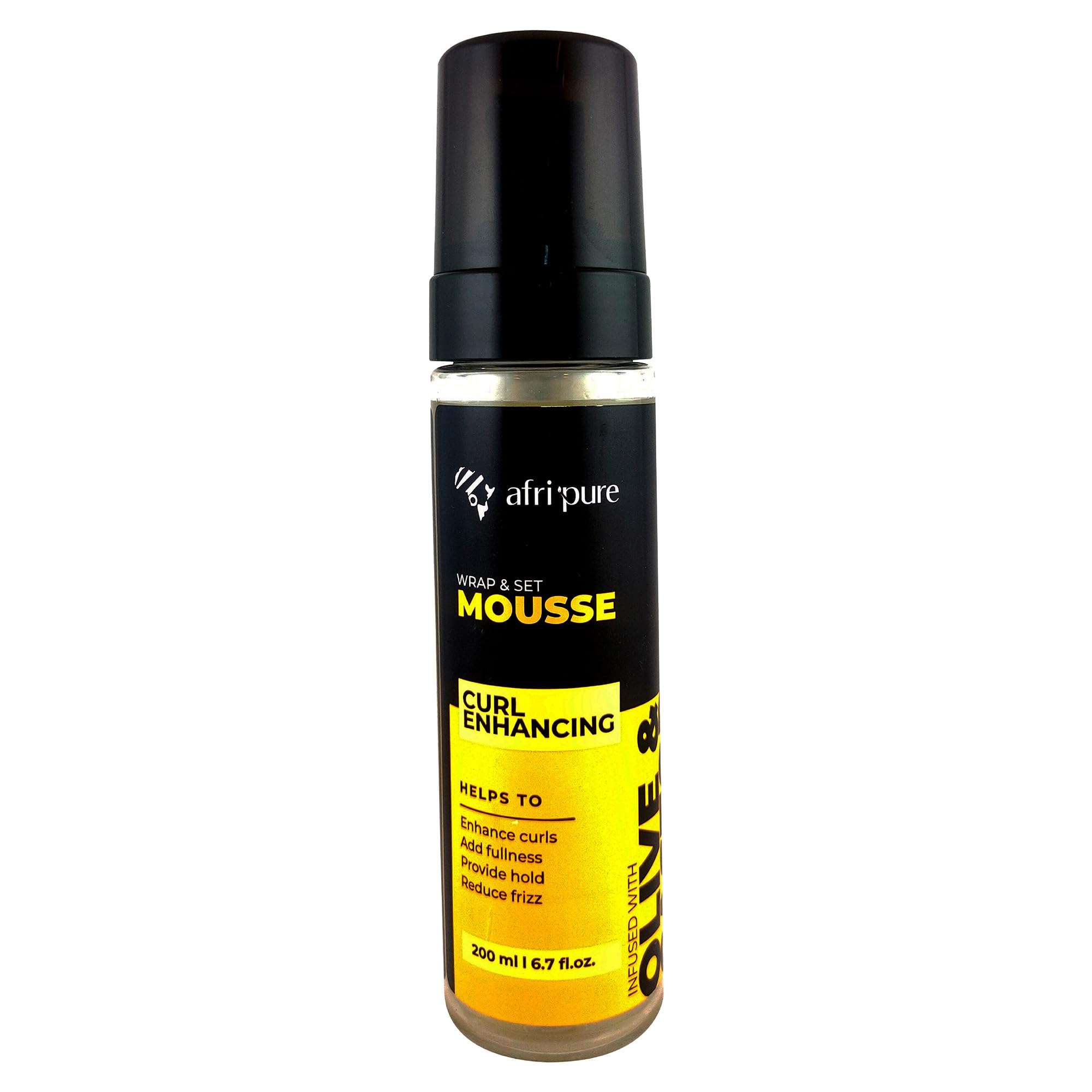 AFRI PURE ARGAN WRAP & SET MOUSSE 200ml (Olive & Castor Oil) 1
