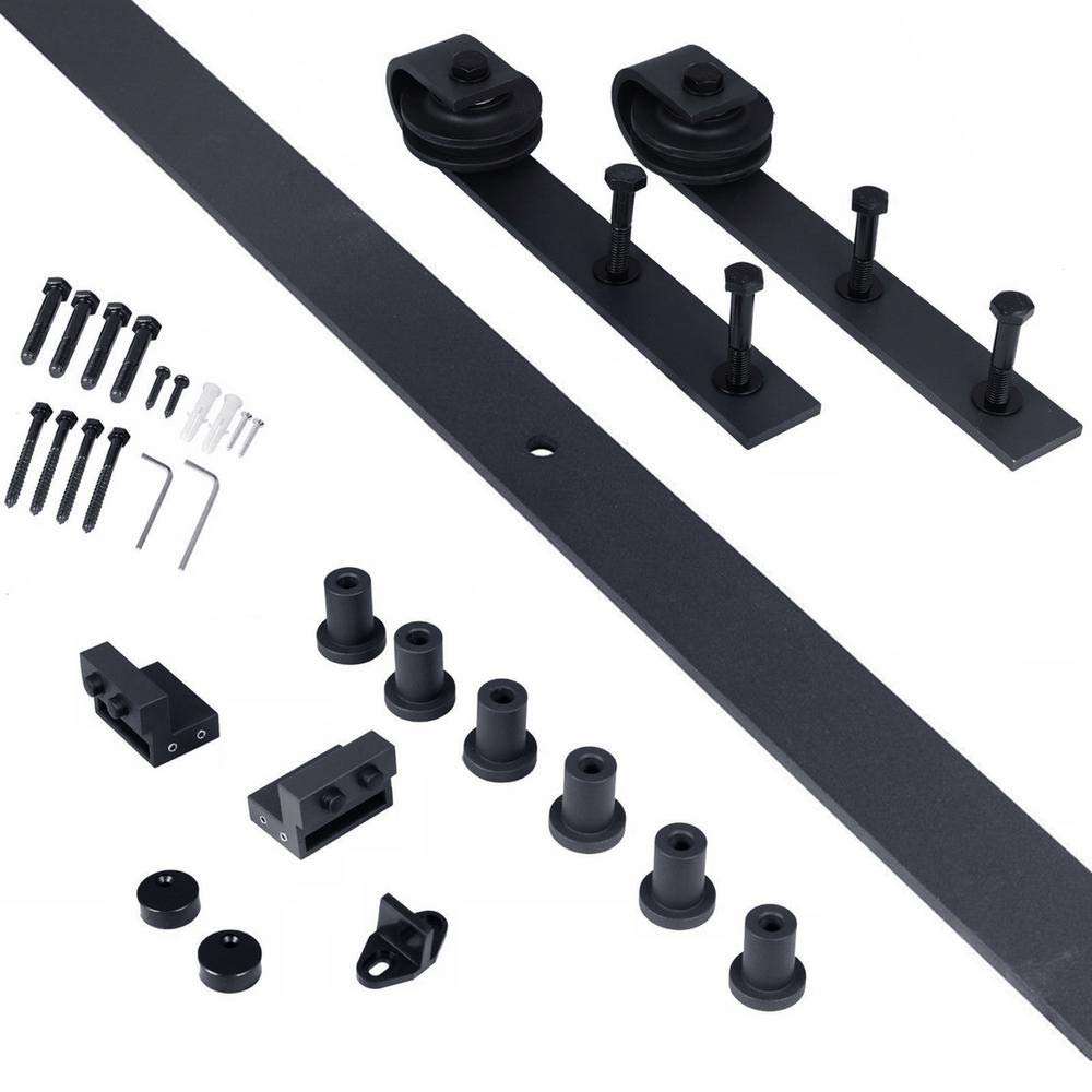 TMS K Series Stained Solid Knotty Pine Wood Interior Sliding Barn Door with Sliding Hardware Kit (84" X36", Espresso) 4