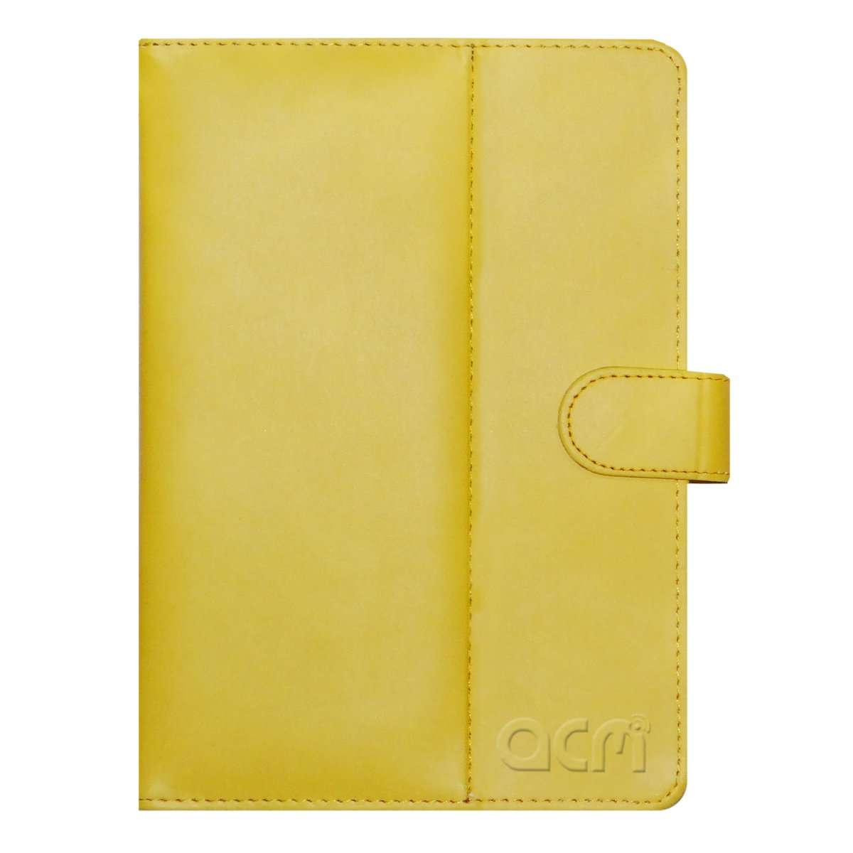 Acm Leather Flip Flap Case Compatible with Acer One 8t4-82l Tablet Cover Stand Yellow 3