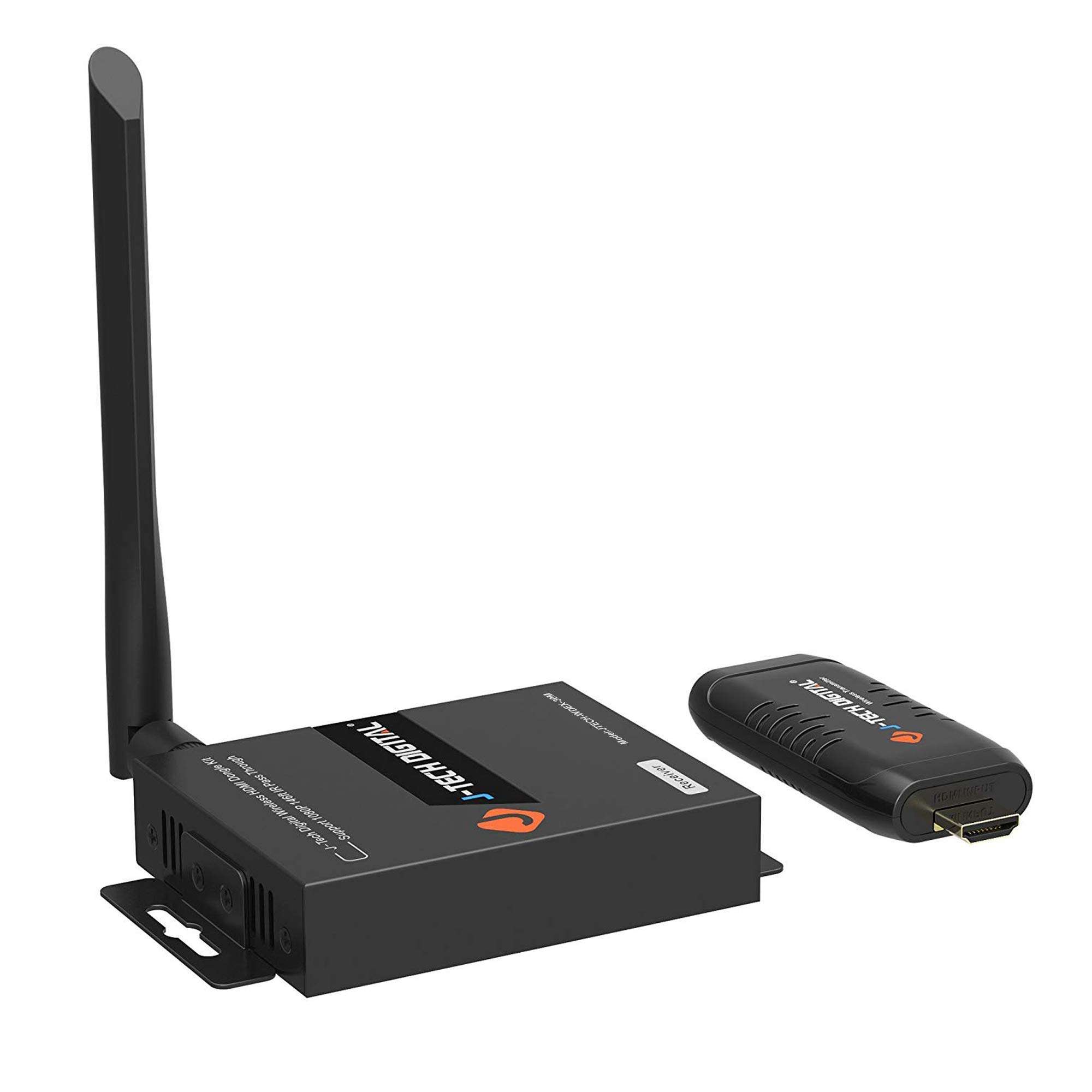 J-Tech Digital 1080p@60Hz Wireless HDMI Extender Adapter Dongle Up to 100' Distance IR Support [JTECH-WDEX-30M] 1
