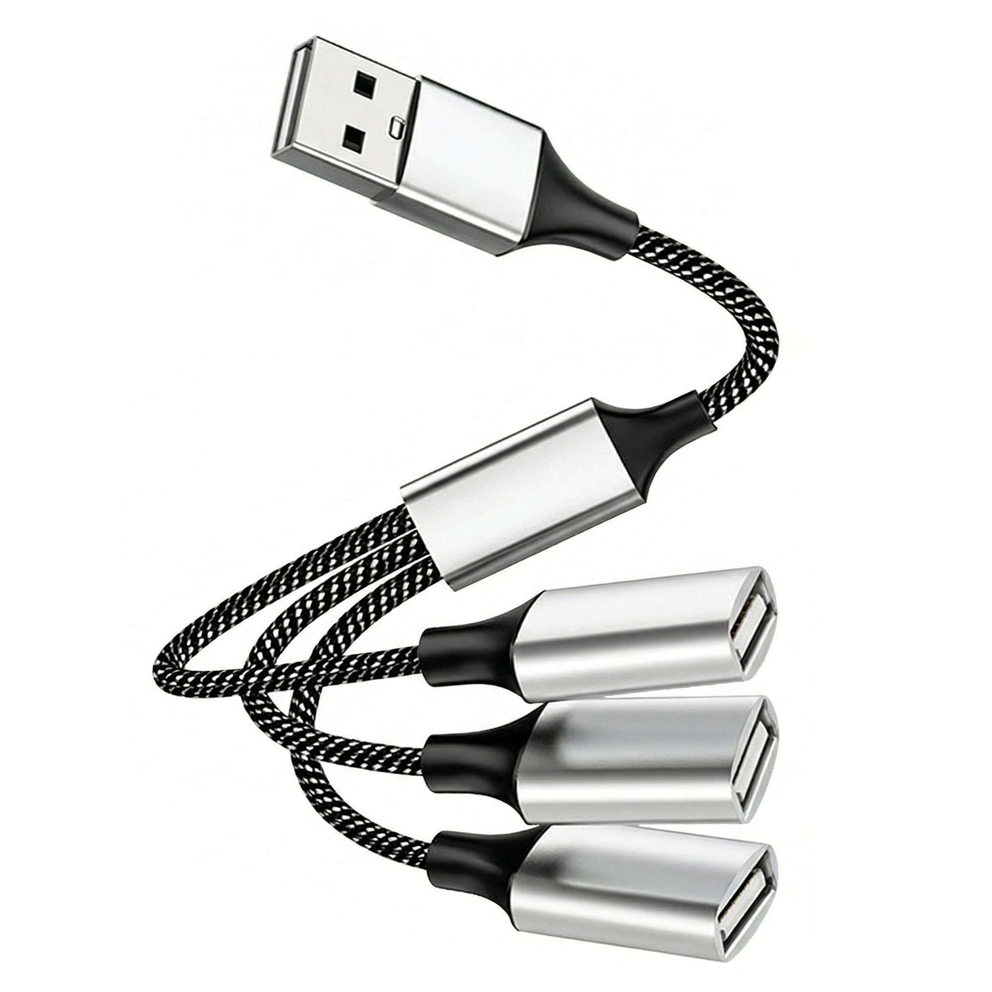 USB Male to 3 USB Female OTG Cable Adapter,USB Charger Splitter Y Cable [1 Pack],USB Splitter 1 in 3 Out Support Charging and Data Transfer for Printer/Keyboard/Flash Drive/Laptop/LED/Headsets Etc 1