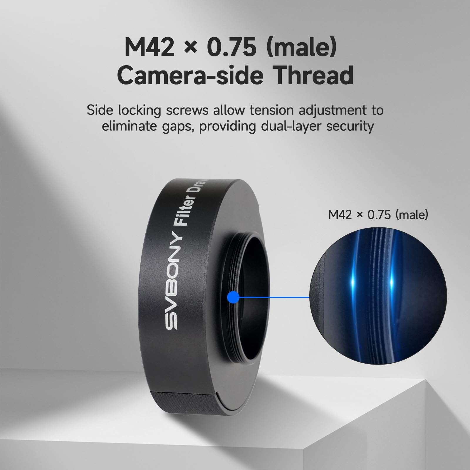 SVBONY SV226P M42-M48 Filter Drawer for OAG Version, New Upgraded with Twelve M2.5 Female Threads, Photographic Filters Drawer, Double Magnetic Filter Holder for 1.25" and 2" Filter, for Deep Sky 6