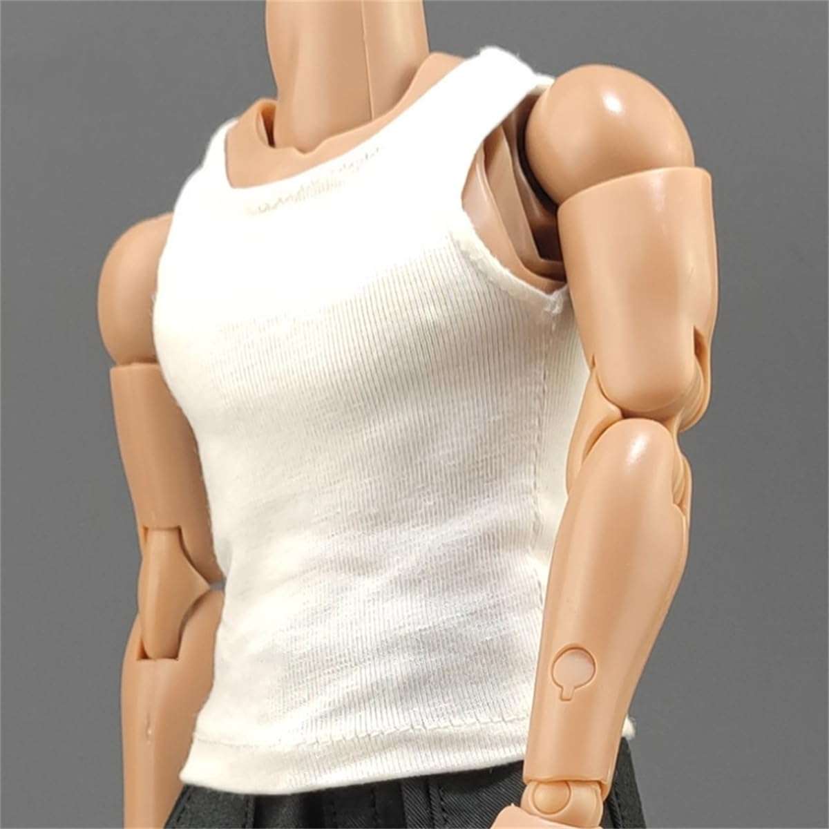 Panchitalk 1/6 Scale Soldier Tank Top Sport T-Shirt Sleeveless Vest Clothes for 12'' Male Action Figure Body(Black) 6
