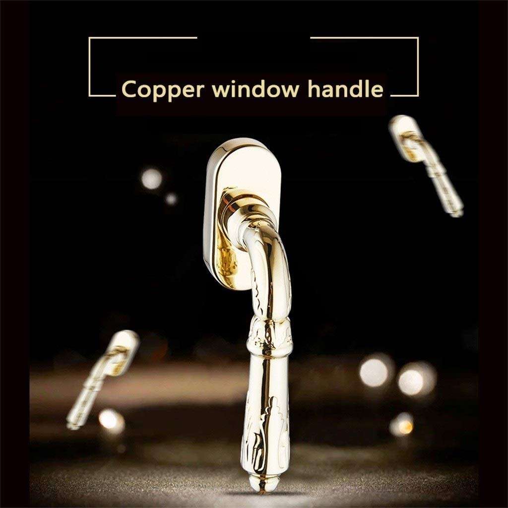 YI-LIGHT Modern Design Doors and Windows Handles, Pure Copper Plating Polishing Swing Window Sliding Window Handle Hardware Door and Window Handle (Color : F) 3