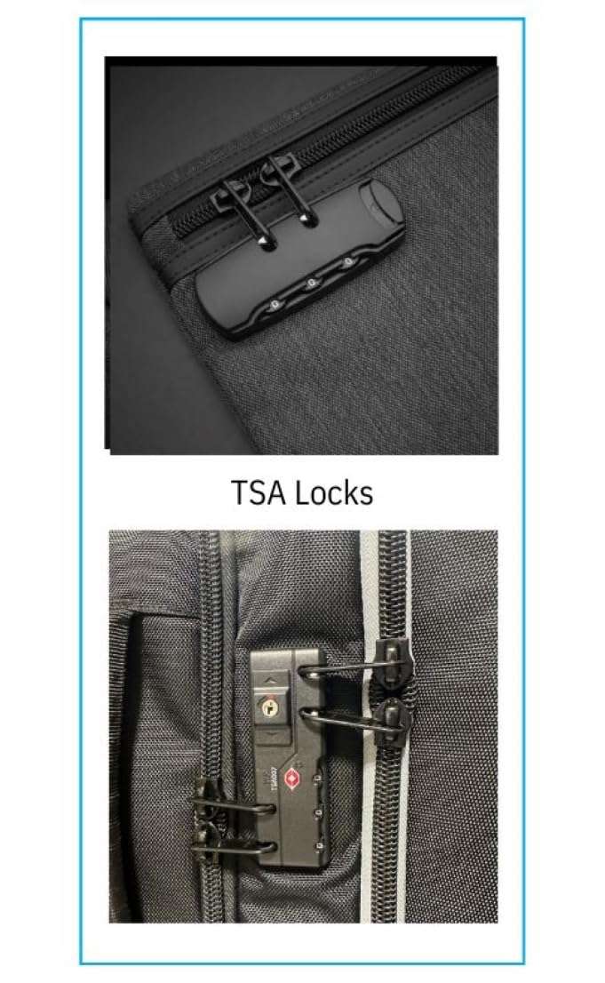 Flexosac 22” Carry On Wheeled Travel Backpack, Fits Up to 17.6” Laptop, Black 4