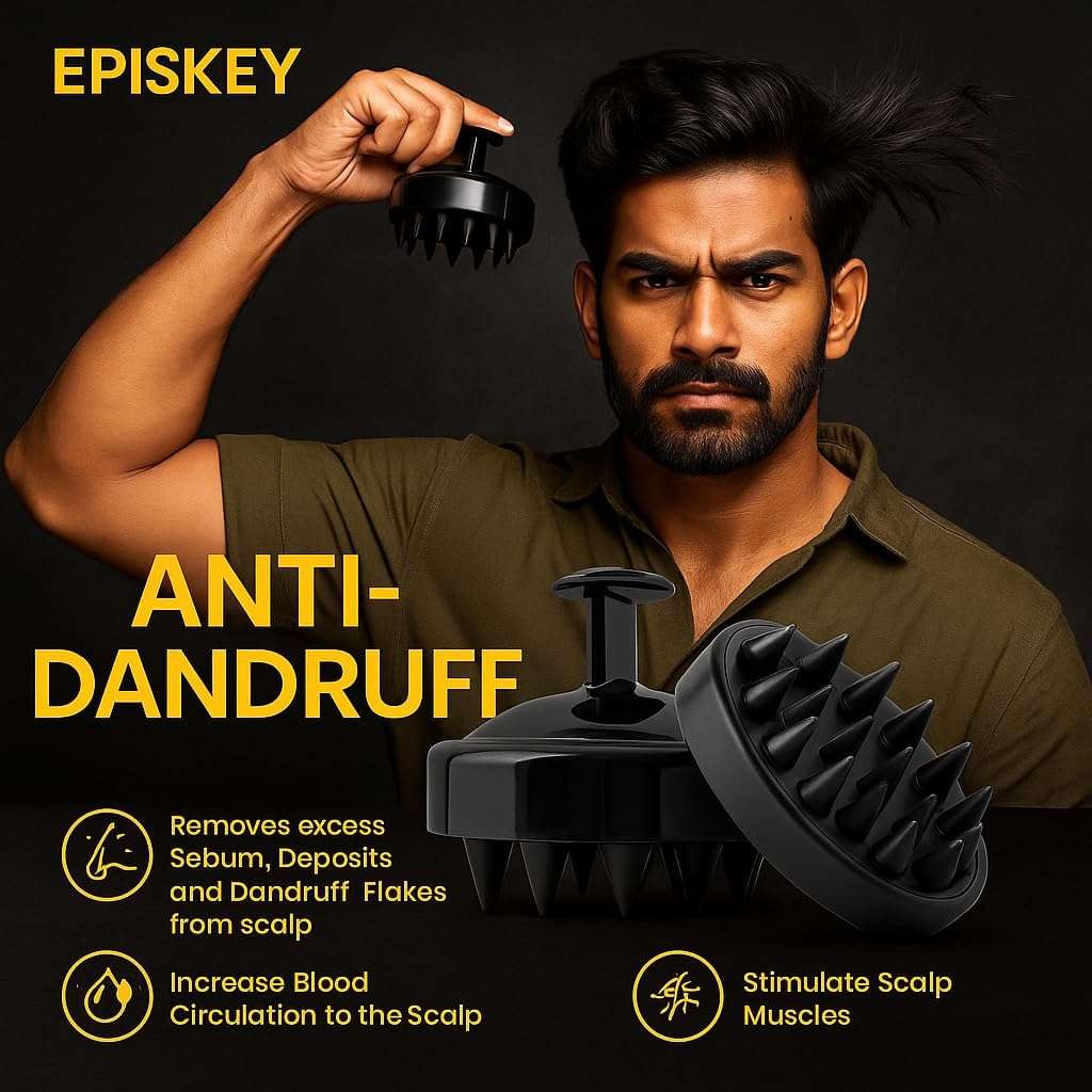 Episkey Soft Silicone Back Scrubber Long Handle Bath Brush + Body Scrubber Bath Brush + Scalp Massager for Hair + Face Scrubber Brush + Ice Face Roller Combo, Super-Exfoliating & Lathering Body Scrubber, Shower Brush | BPA-Free | for Men and Women (With A Free Hook 2-pcs) 3