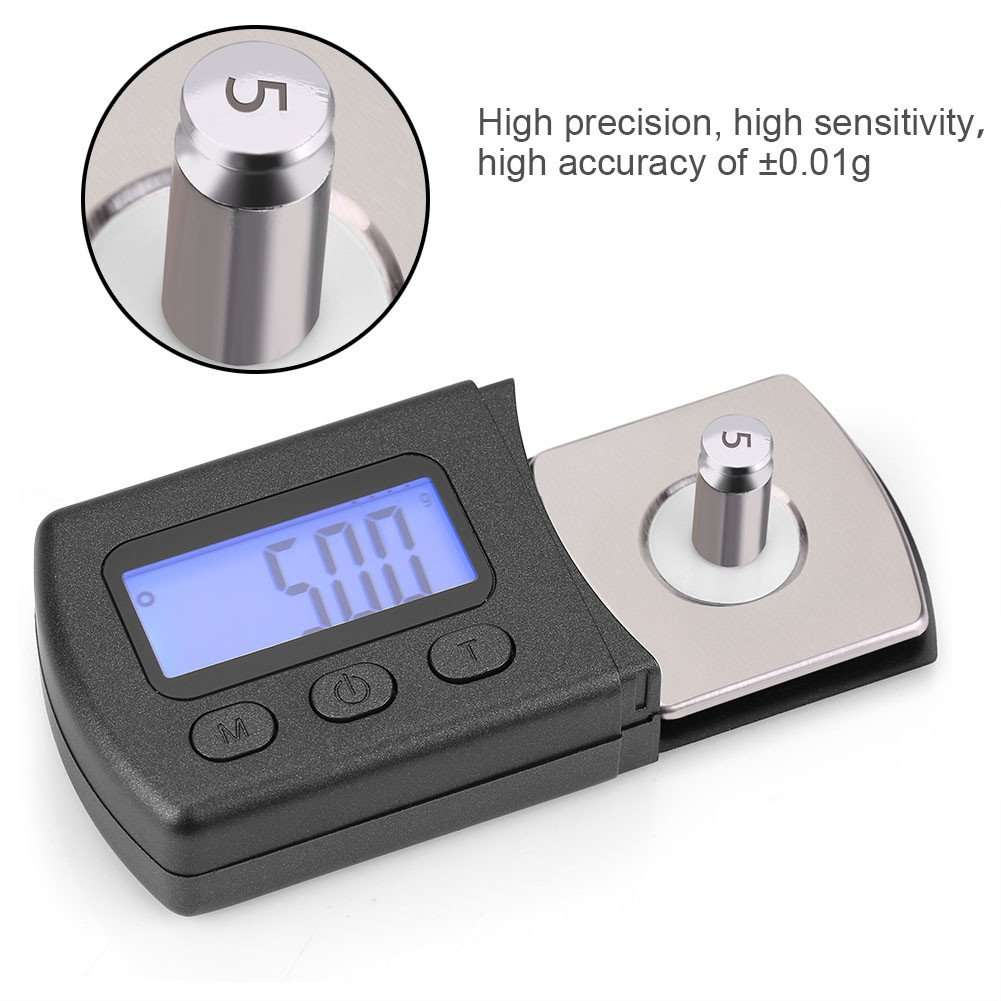 Pomya Turntable Stylus Force Gauge, LCD Digital Cartridge Stylus Tracking Force Gauge Scale Precise 0.01g with 5g Calibration Weight 4