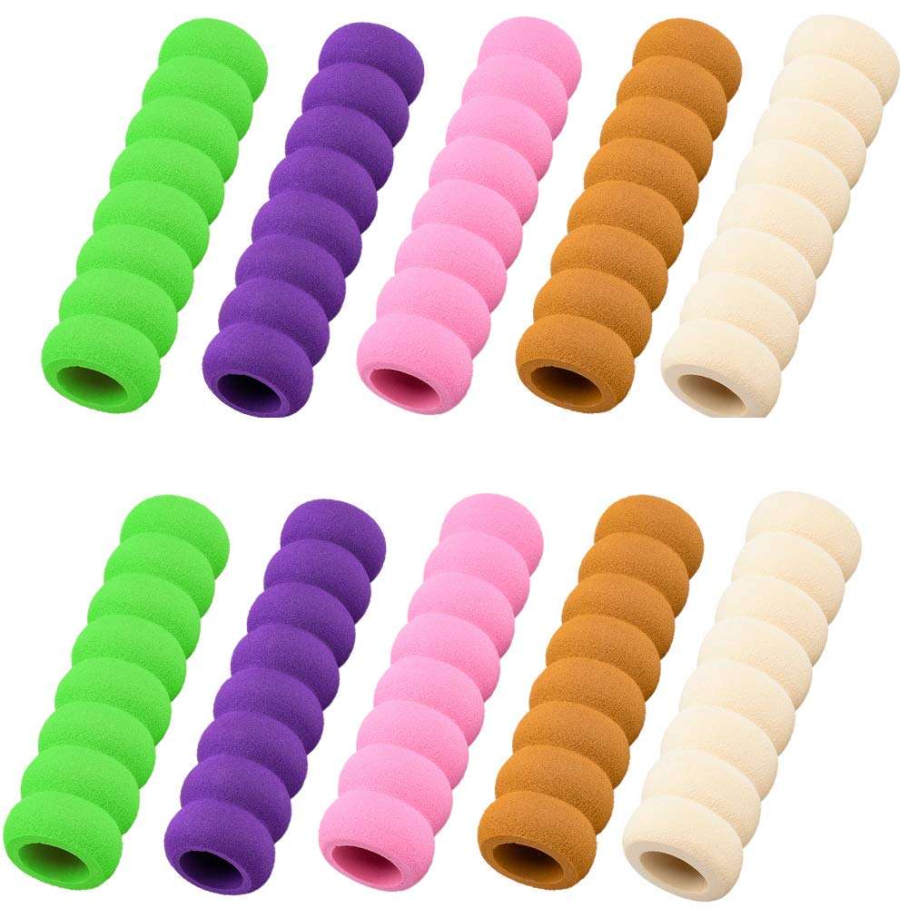 VEIREN 10 Pack Door Knob Covers Spiral Soft Foam Anti-Collision Lever Door Handle Cover Guard Elastic Dust Covers Door Stopper Children Kids Safety Protector Cases for Home Office Hospital School 1