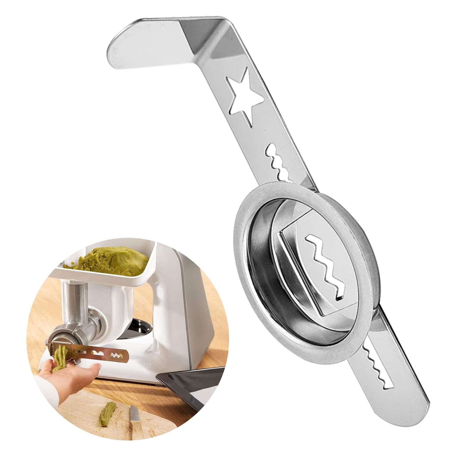 Kodass Cookie Maker Attachment Pastry Attachment Meat Grinder Attachment Stainless Steel Biscuit Mold Dough Cutters for Cookie Stainless Steel 3