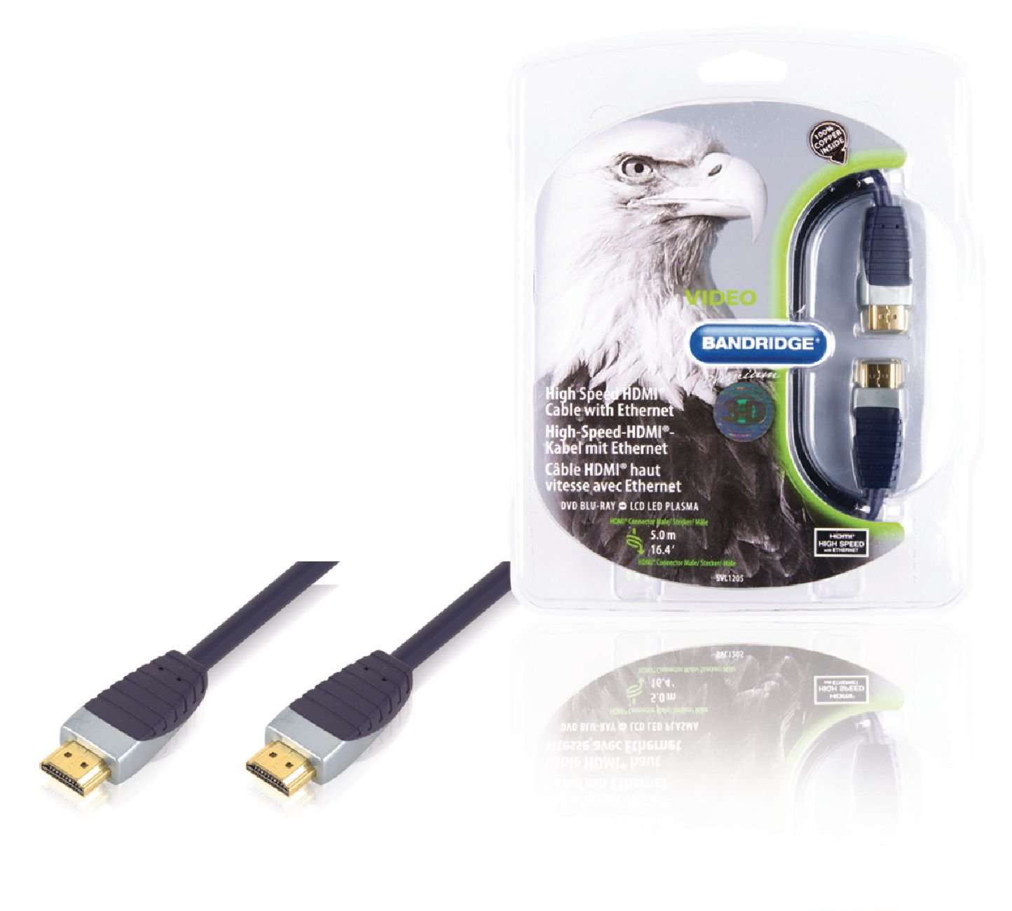 Bandridge Premium High Speed HDMI® Cable with Ethernet M to M 5mtr SVL1205