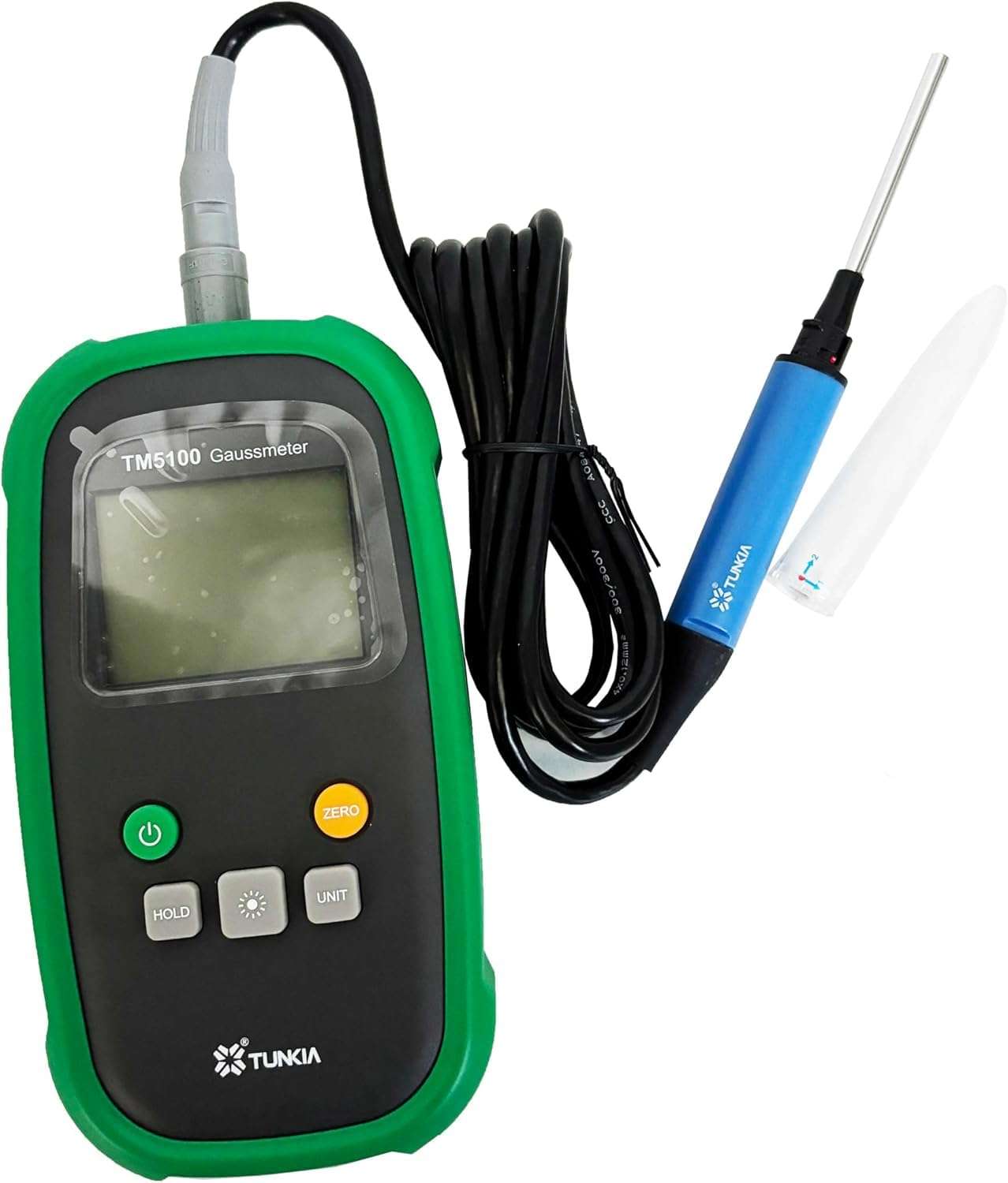 HFBTE Digital Teslameter Gaussmeter Tesla Tester Surface Magnetic Field Tester Meter with Axial Probe Range 200 mT To 2000 mT Automatic Range Switching Accuracy ±1% USB interface 3