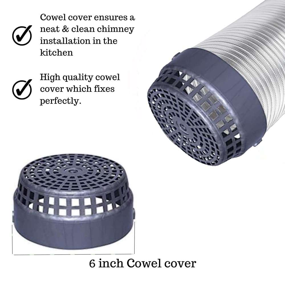 Ardnib 6 Inch Chimney Exhaust Pipe With Cowl Cover 10FT duct pipe (6Inch) 4