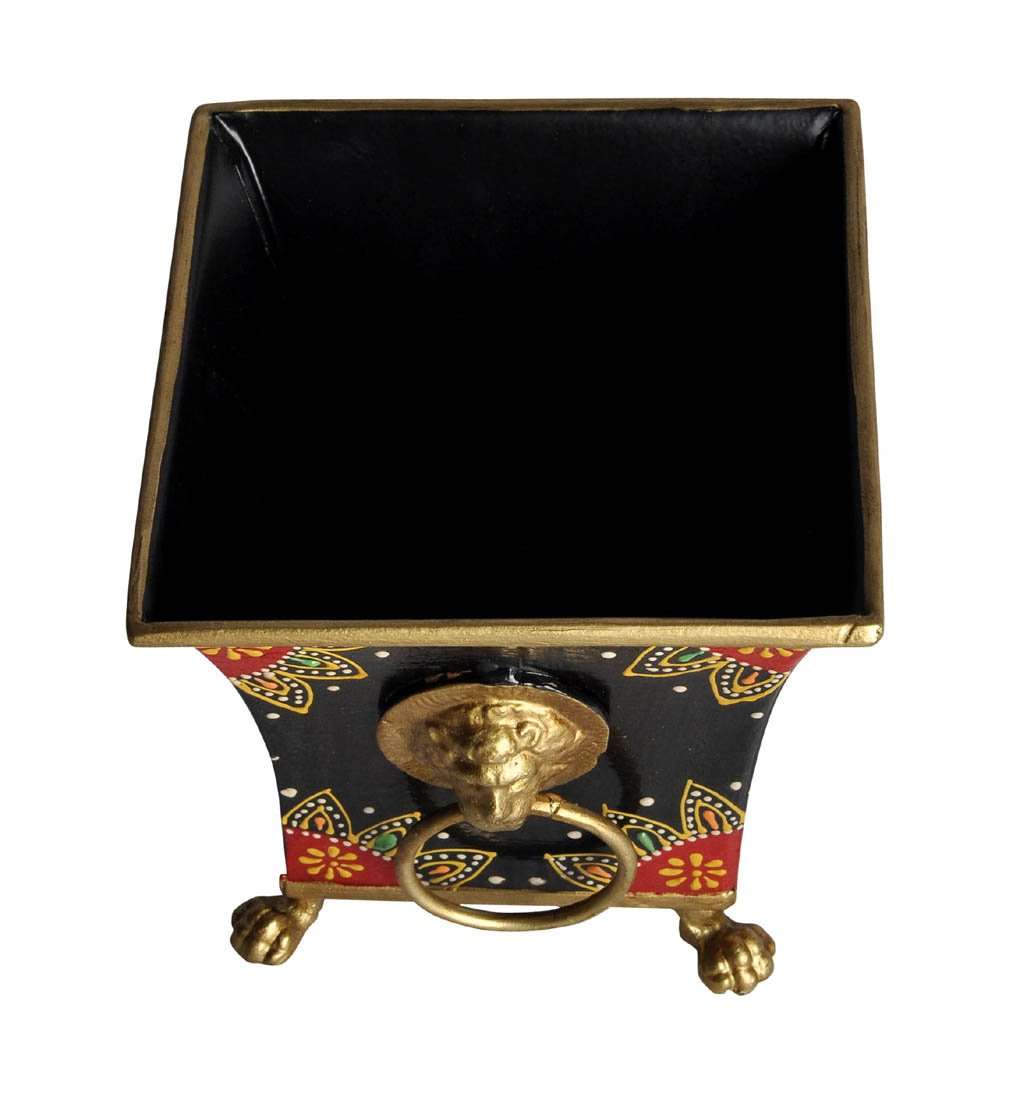 Lalhaveli Home Garden Balcony Decor Iron Garden Decorative Outdoor Flower Pot Stand Flower Plant Stand for Balcony (5X5X4.5 Inch) 4