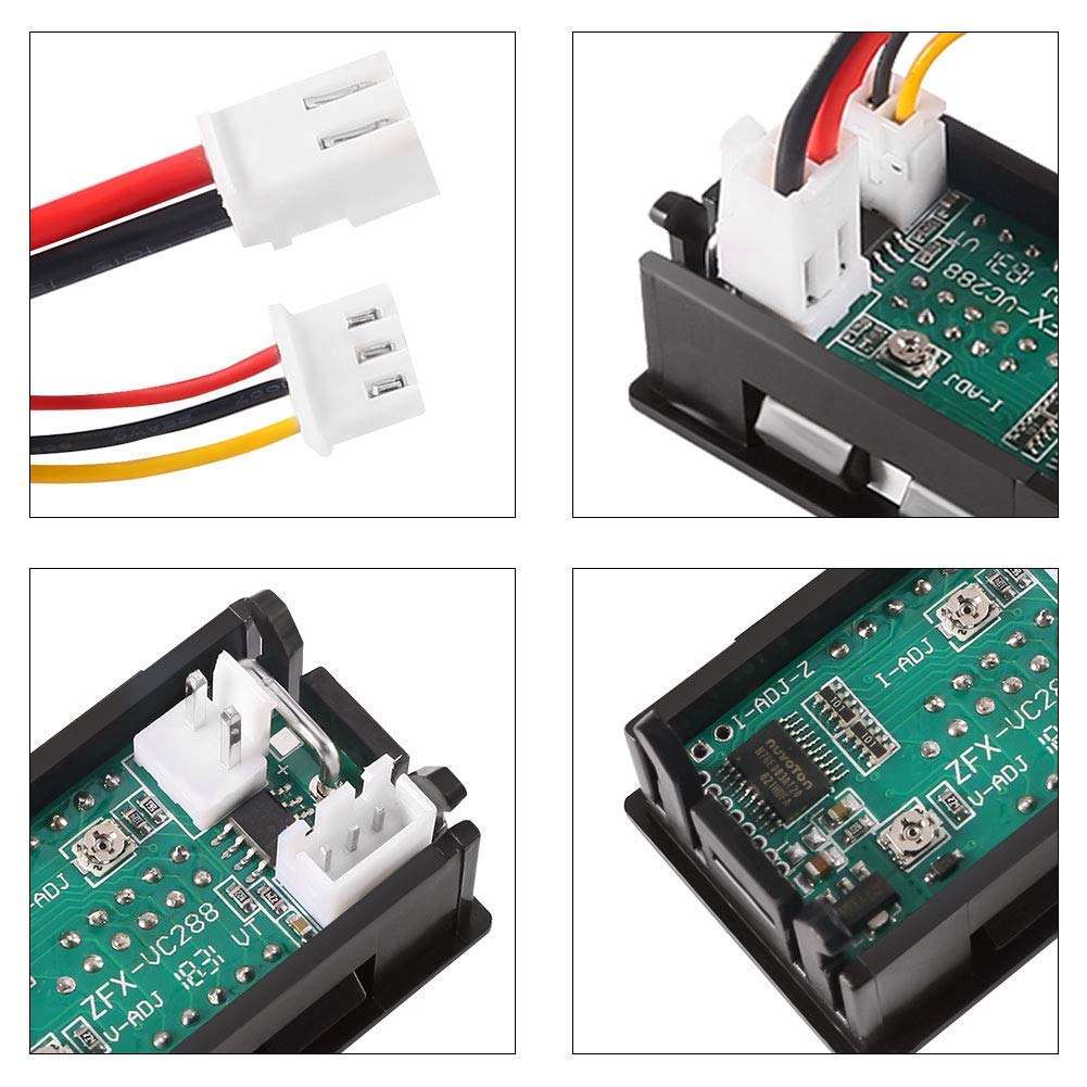 Dual Display Digital Voltmeter Ammeter Panel, AiTrip 0.28" High Accuracy LED Digital DC 0-100V/10A Voltage Current Tester Monitor Panel Gauge for Car Auto Moto Automotive Vehicle (100V-10A) 4