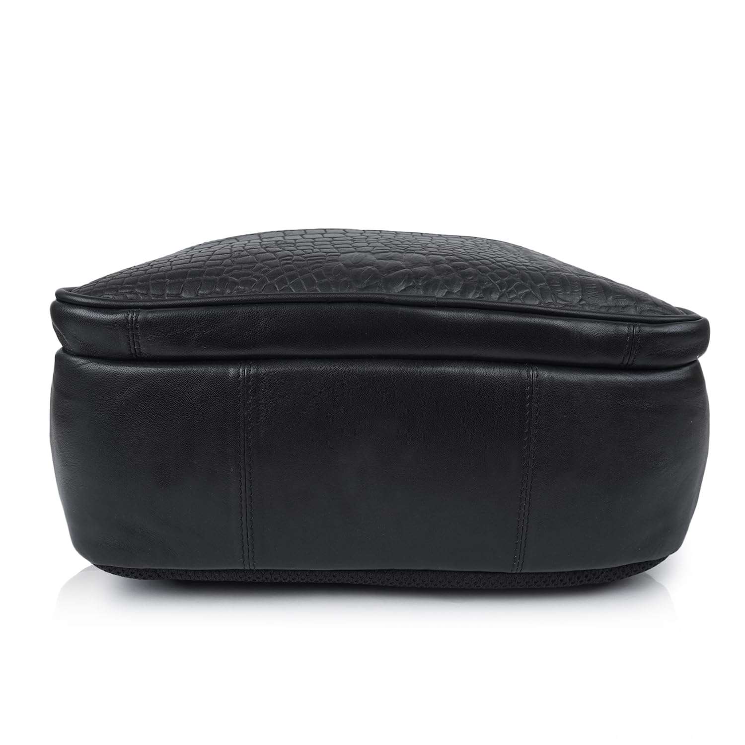 CIMONI® Premium Genuine Leather Backpack 28 Liters 15.6 in Classic Executive Office Bag Adjustable Shoulder Straps Water Resistant Leather Storage Bag (Color - Black) 6