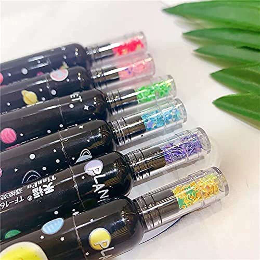 Verbier Set of 6 Pcs Highlighters Marker Pens Stationery Cute Space Theme Bottle Shaped Highlighting Markers for Kids Girls and Boys 5